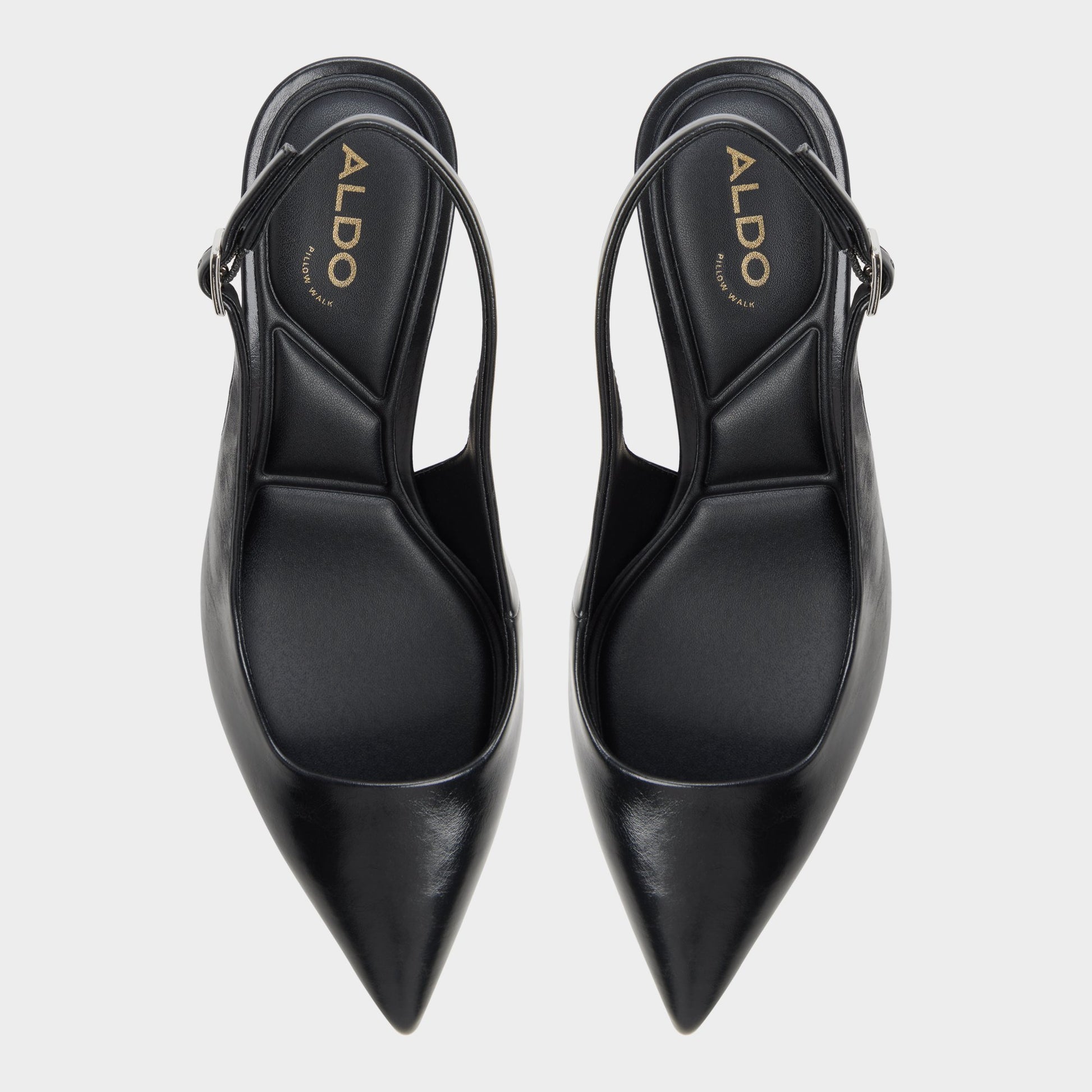 Top-down view of the Black Kiaria Slingback high heel