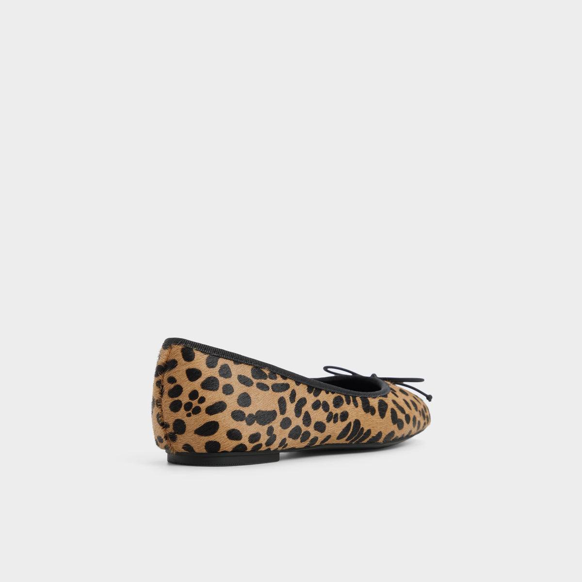 Three-quarter angle of Brown multi Olllie Ballet flat's back side