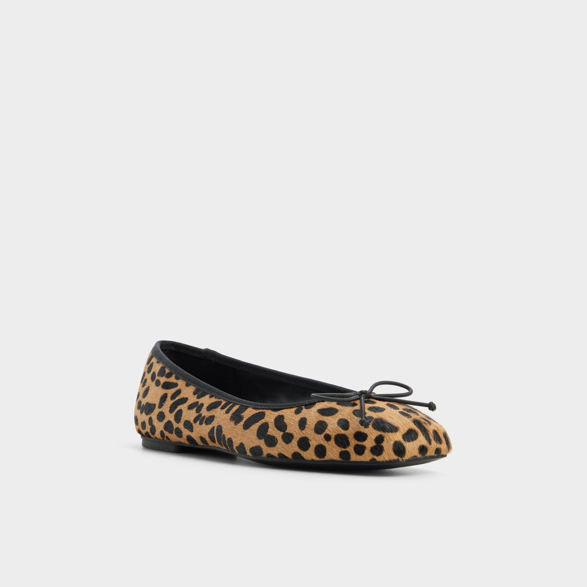 Three-quarter angle of Brown multi Olllie Ballet flat's front side