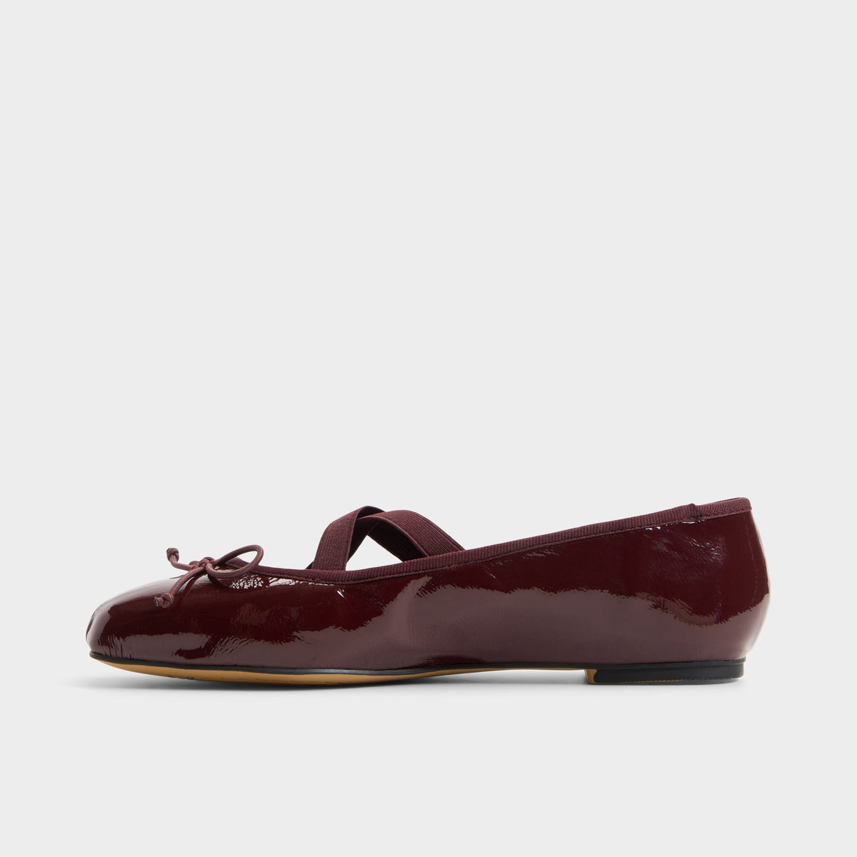 Side view of Dark red Olllie Ballet flat