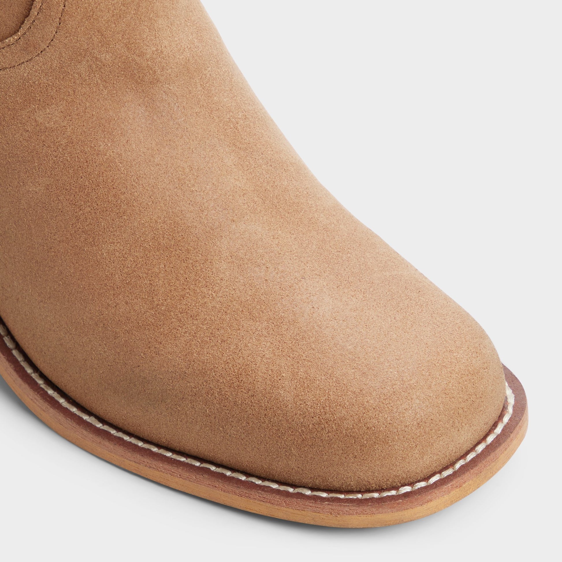 Close-up of the Dark brown Haverton Block heel knee-high boot