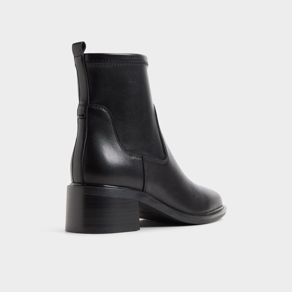 Three-quarter angle of Other black Tywyn Block heel ankle boot's back side