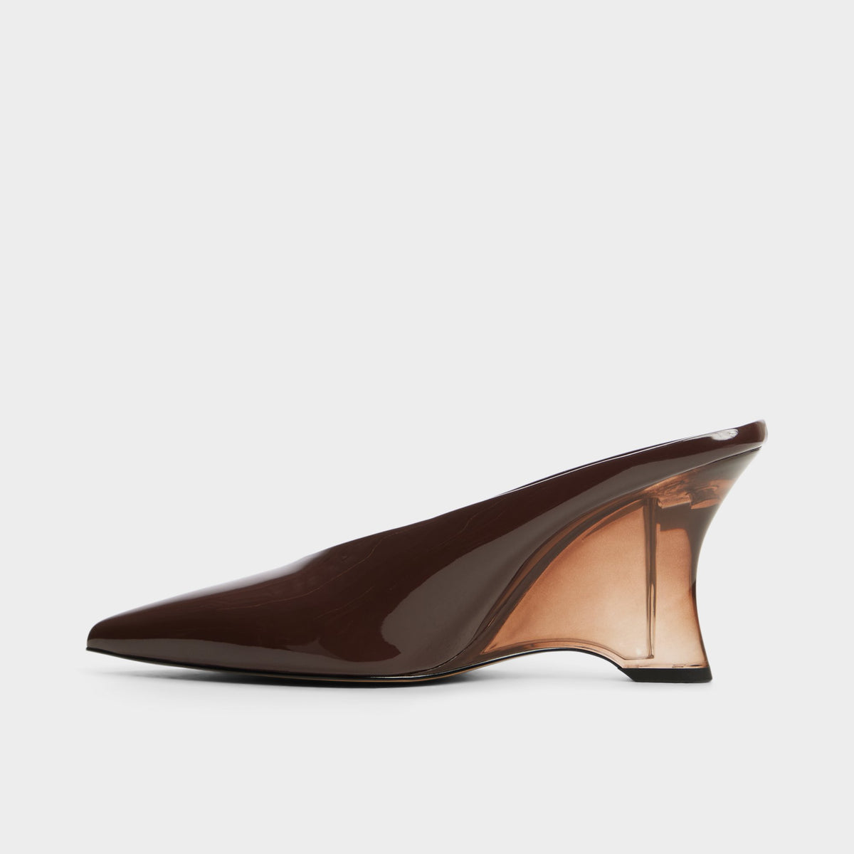 Side view of Dark brown Teala Pump