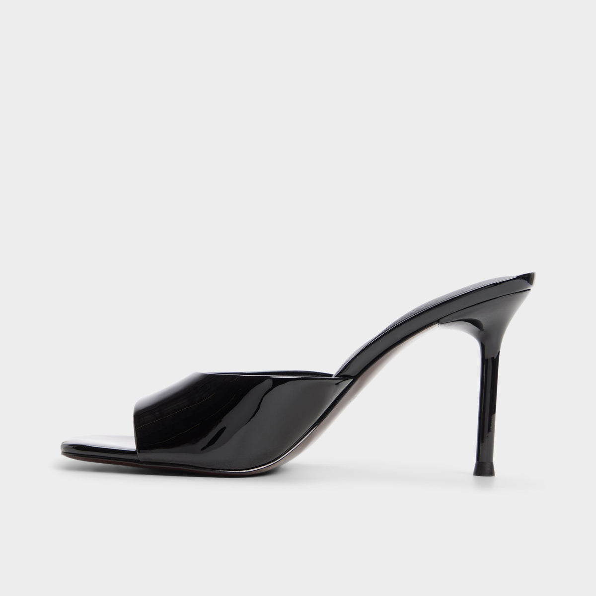 Side view of Black Eleonie Heeled mule