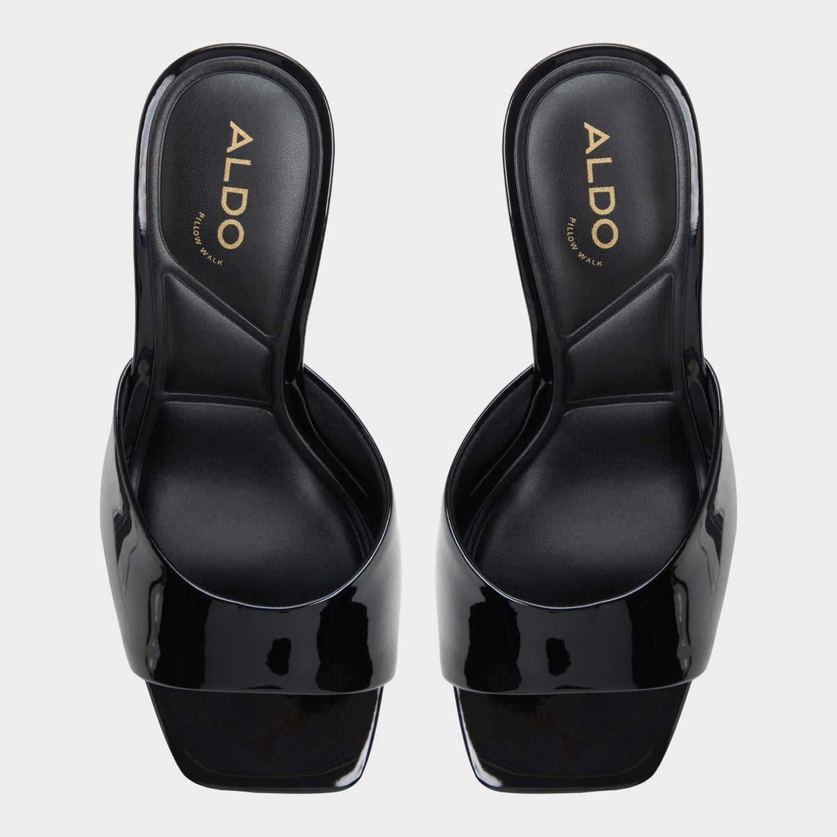 Top-down view of the Black Eleonie Heeled mule