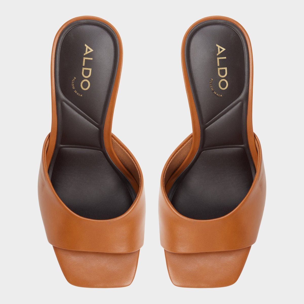 Top-down view of the Tan Eleonie Heeled mule