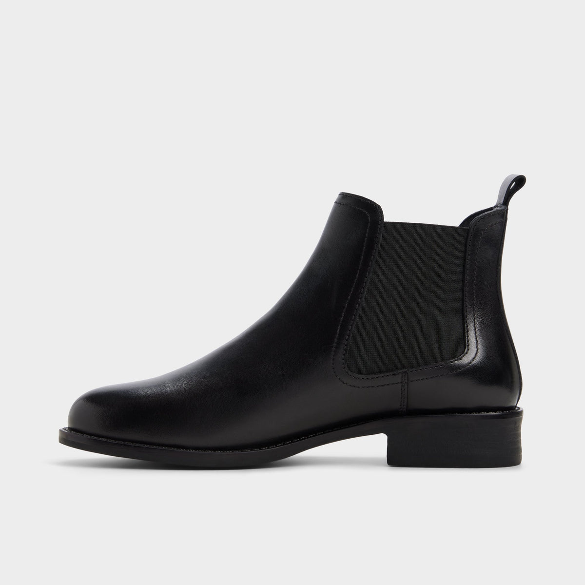 Side view of Black Wiconoe Block heel Chelsea boot