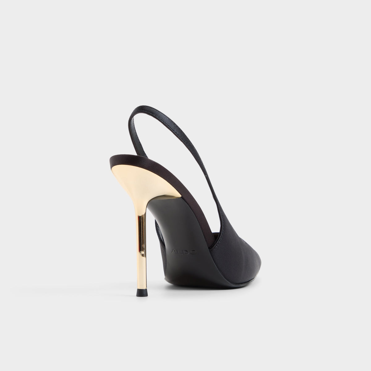Three-quarter angle of Other black Puckerup Slingback high heel's back side