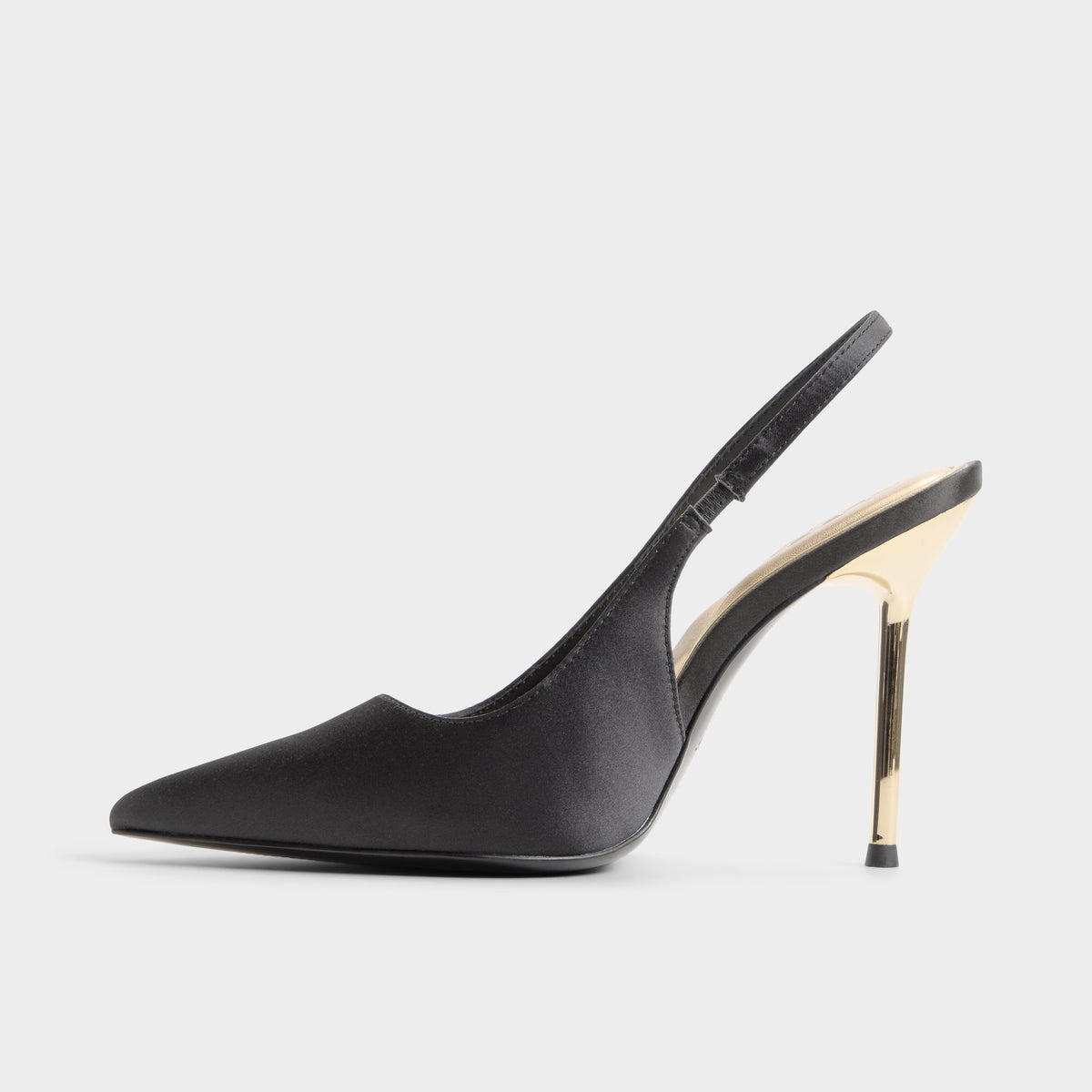Side view of Other black Puckerup Slingback high heel