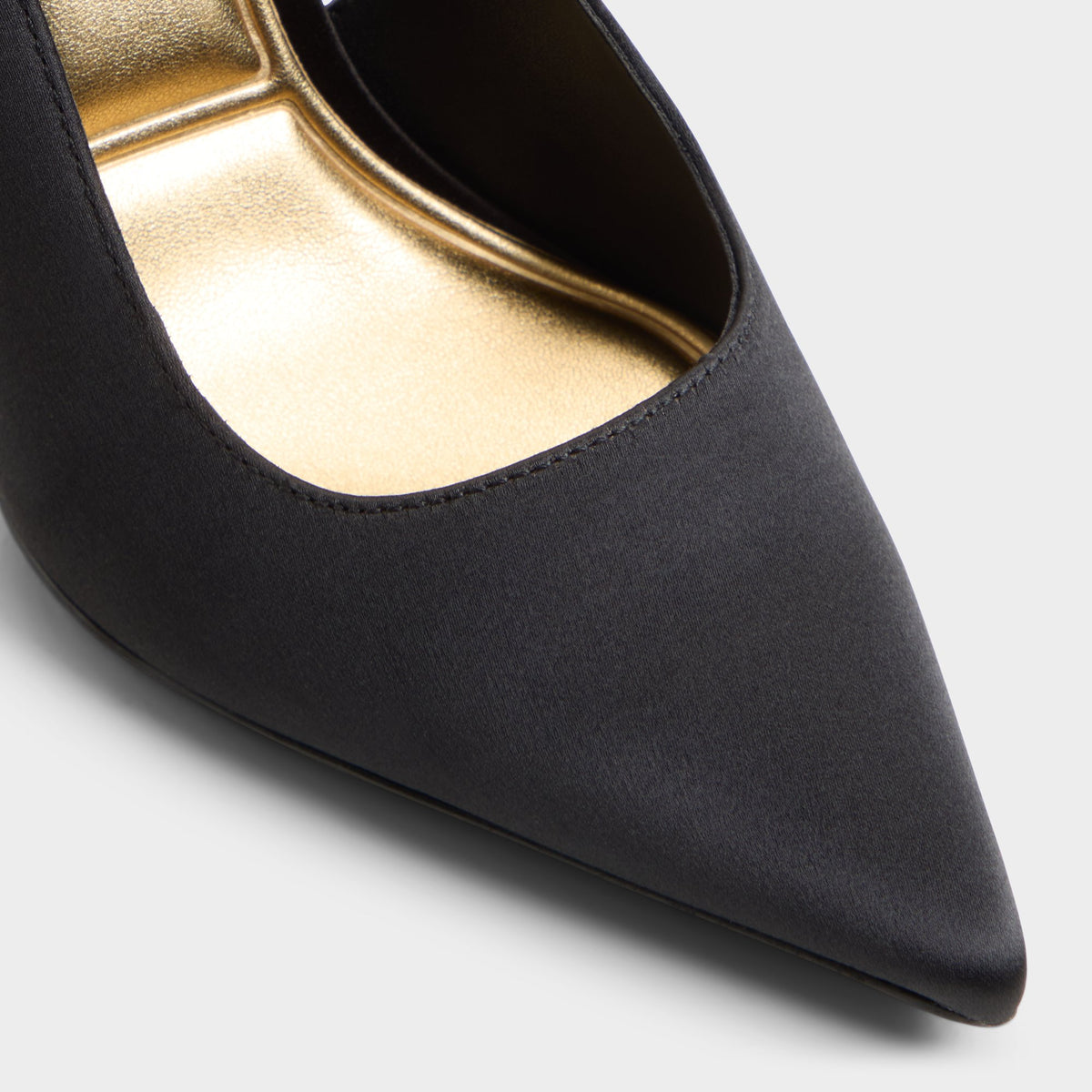 Close-up of the Other black Puckerup Slingback high heel