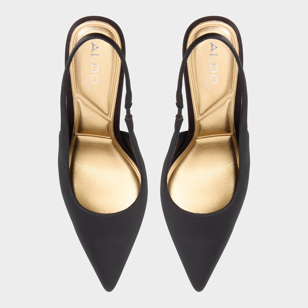 Top-down view of the Other black Puckerup Slingback high heel