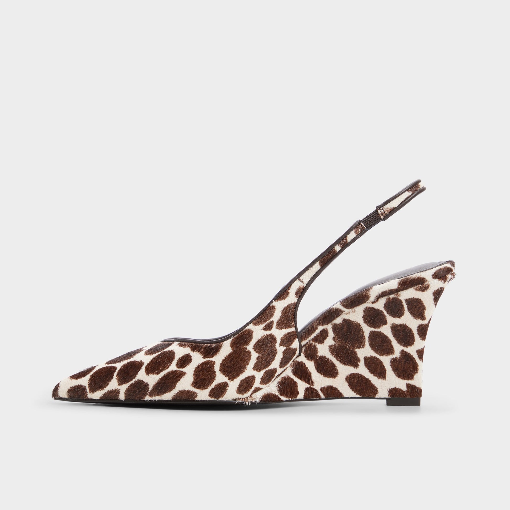 Side view of Cream multi Jenadine Slingback wedge