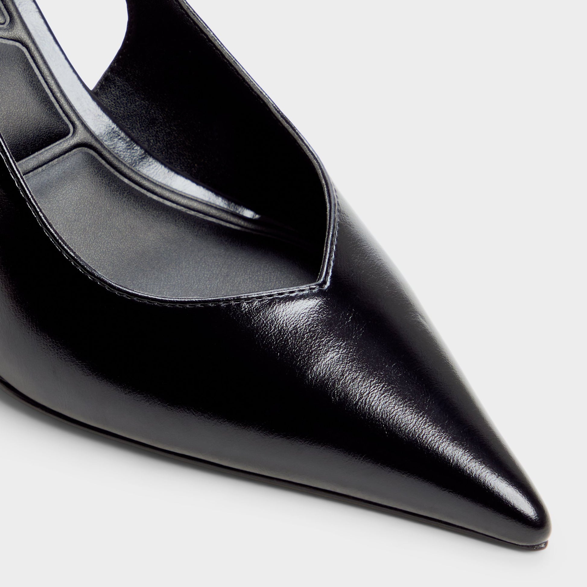 Close-up of the Black Jenadine Slingback wedge