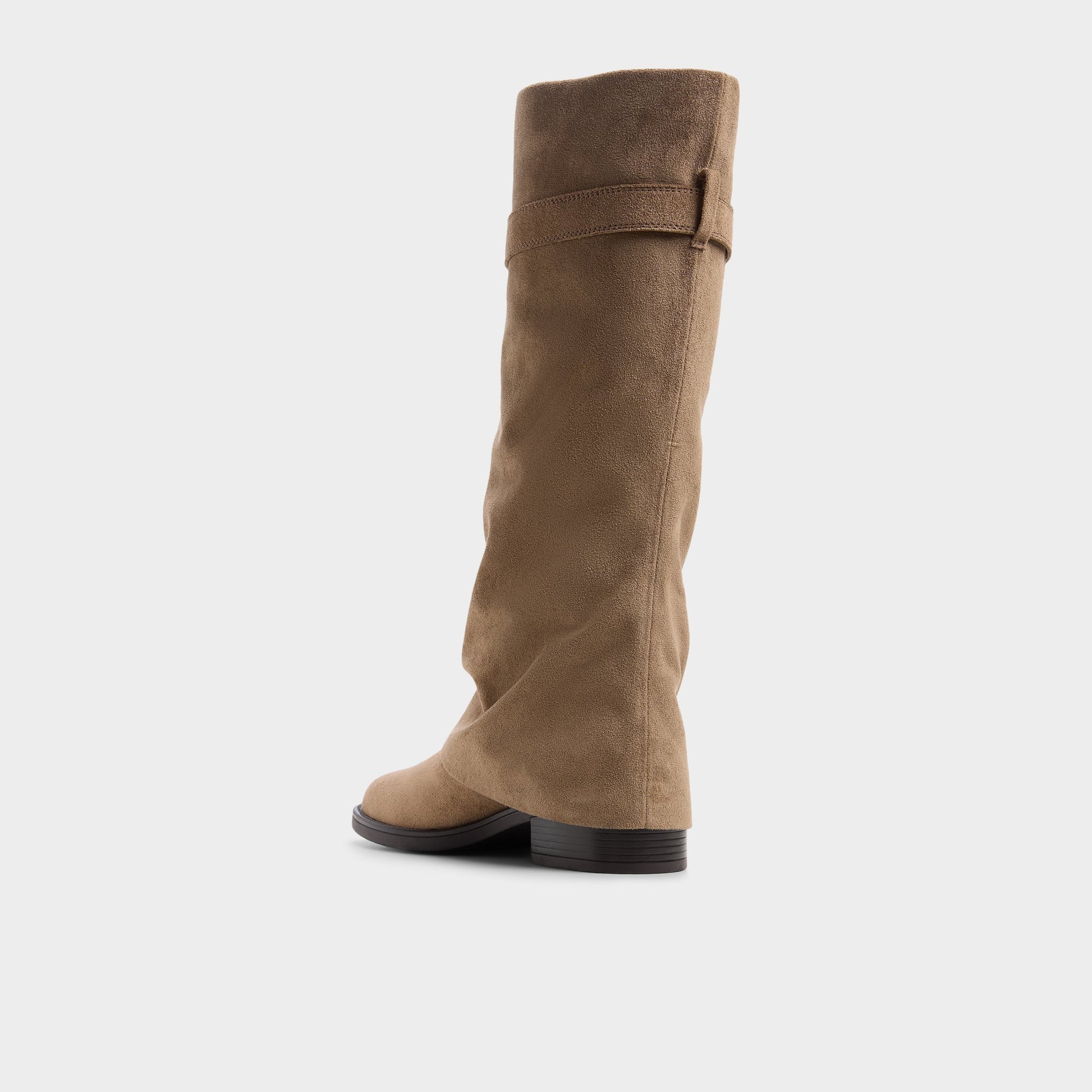 Vue latérale de Taupe Eloewiel Botte haute à talon bloc