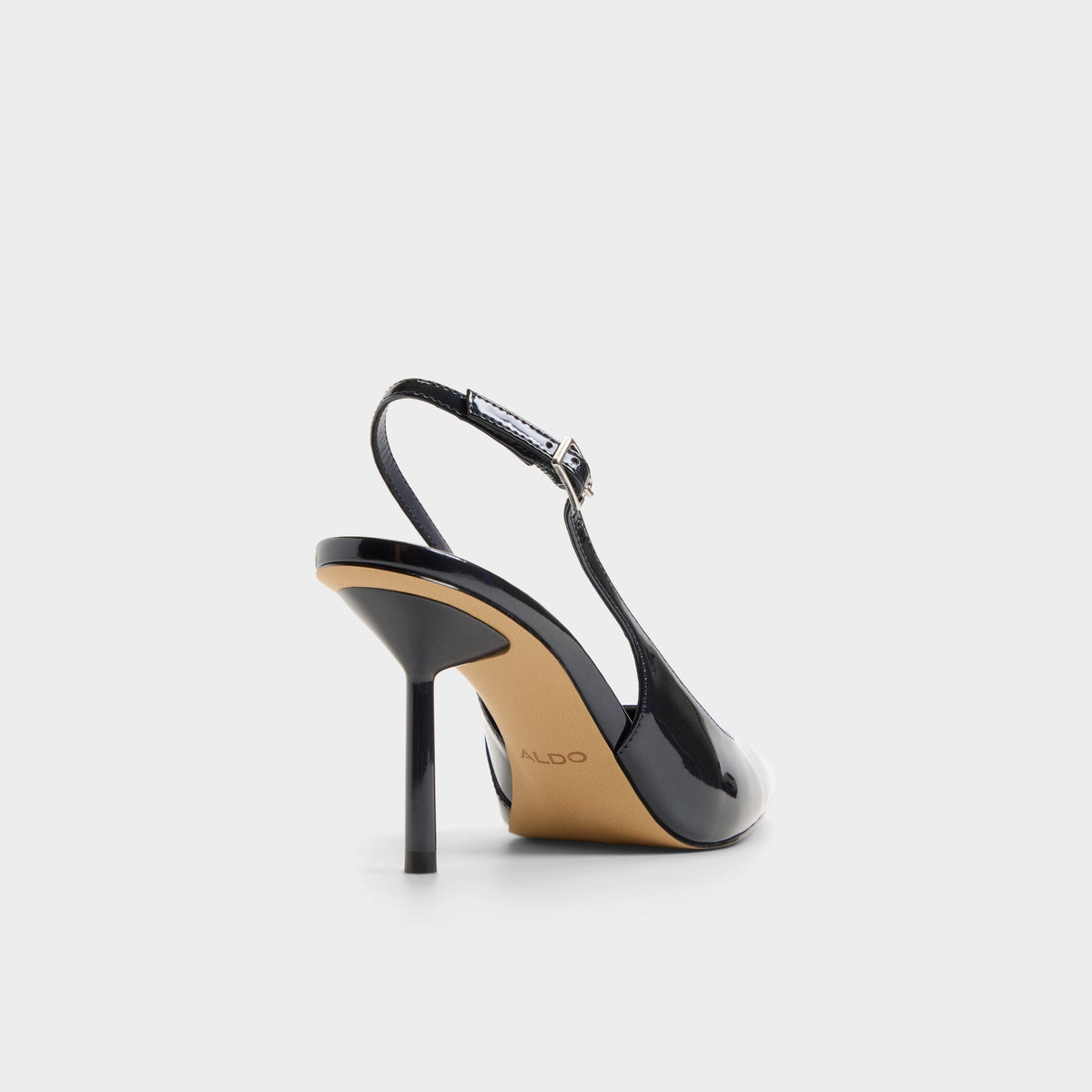 Three-quarter angle of Other navy Seralina Slingback high heel's back side