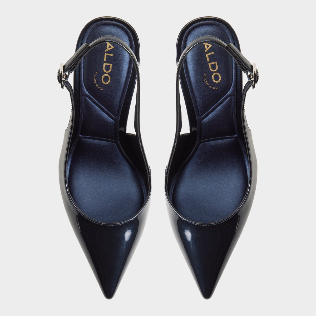 Top-down view of the Other navy Seralina Slingback high heel