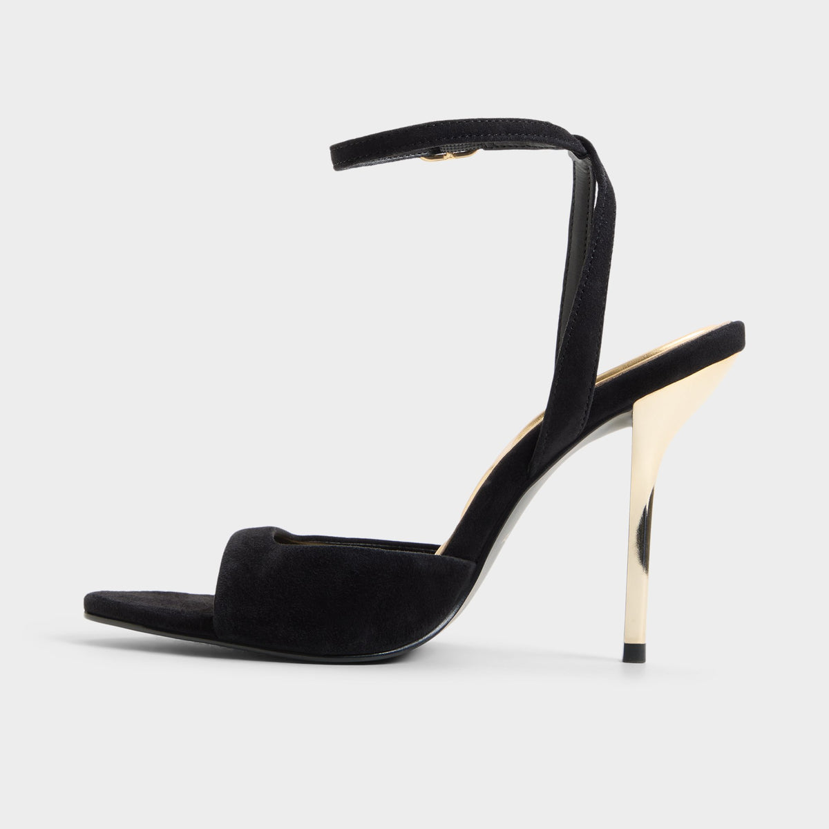 Side view of Other black Forevermore Strappy heeled sandal