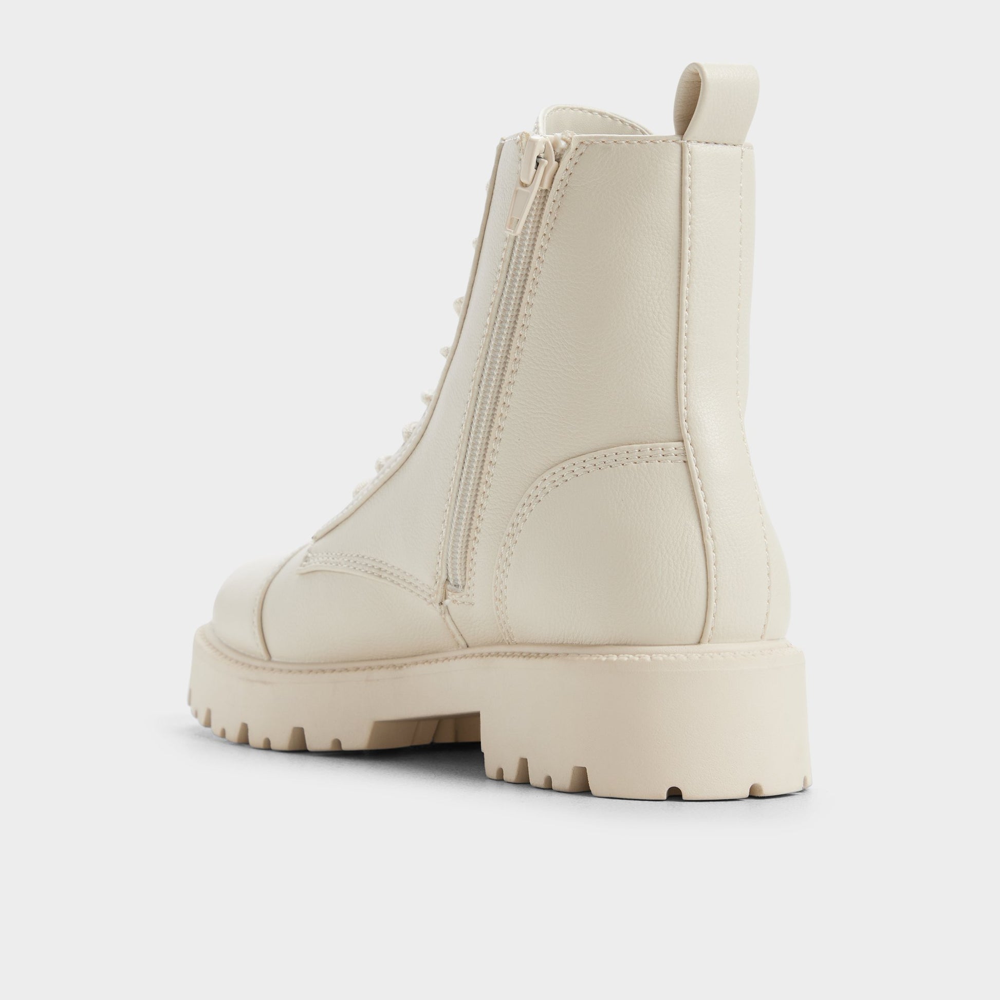 Side view of Other white Goervyn Lug sole combat boot