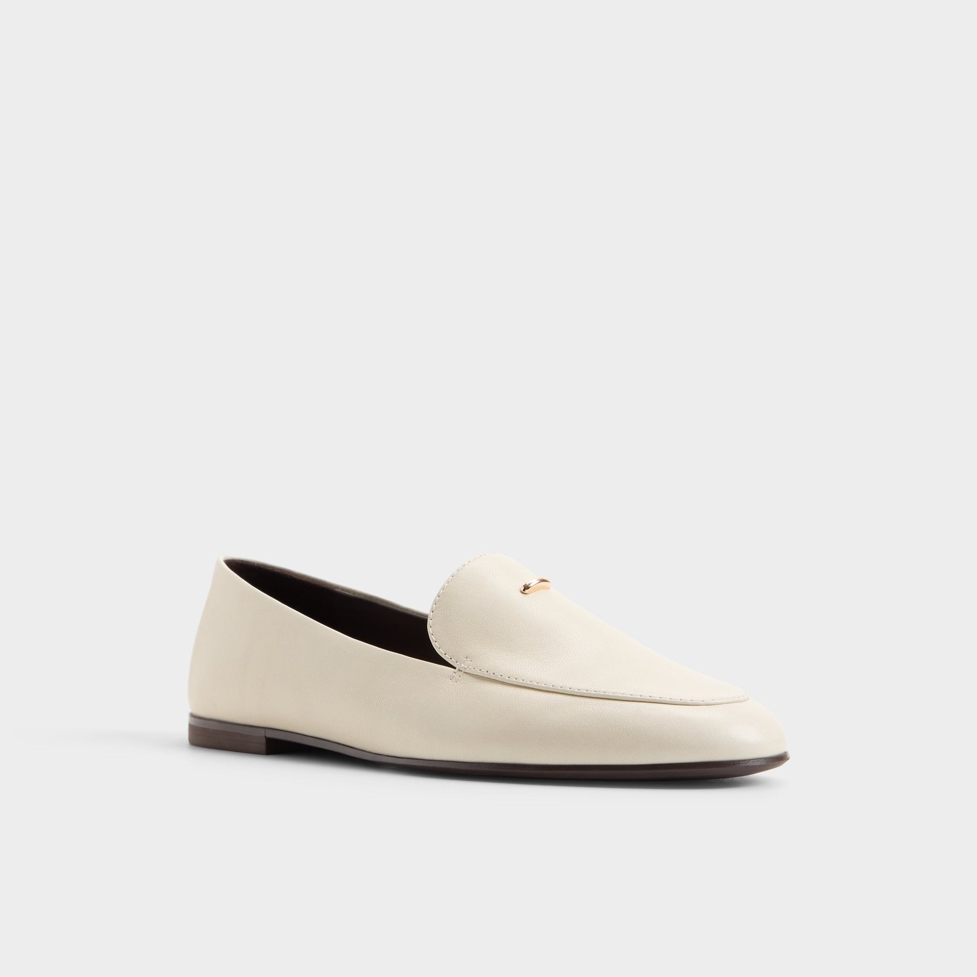 Three-quarter angle of White Daphia Loafer's front side