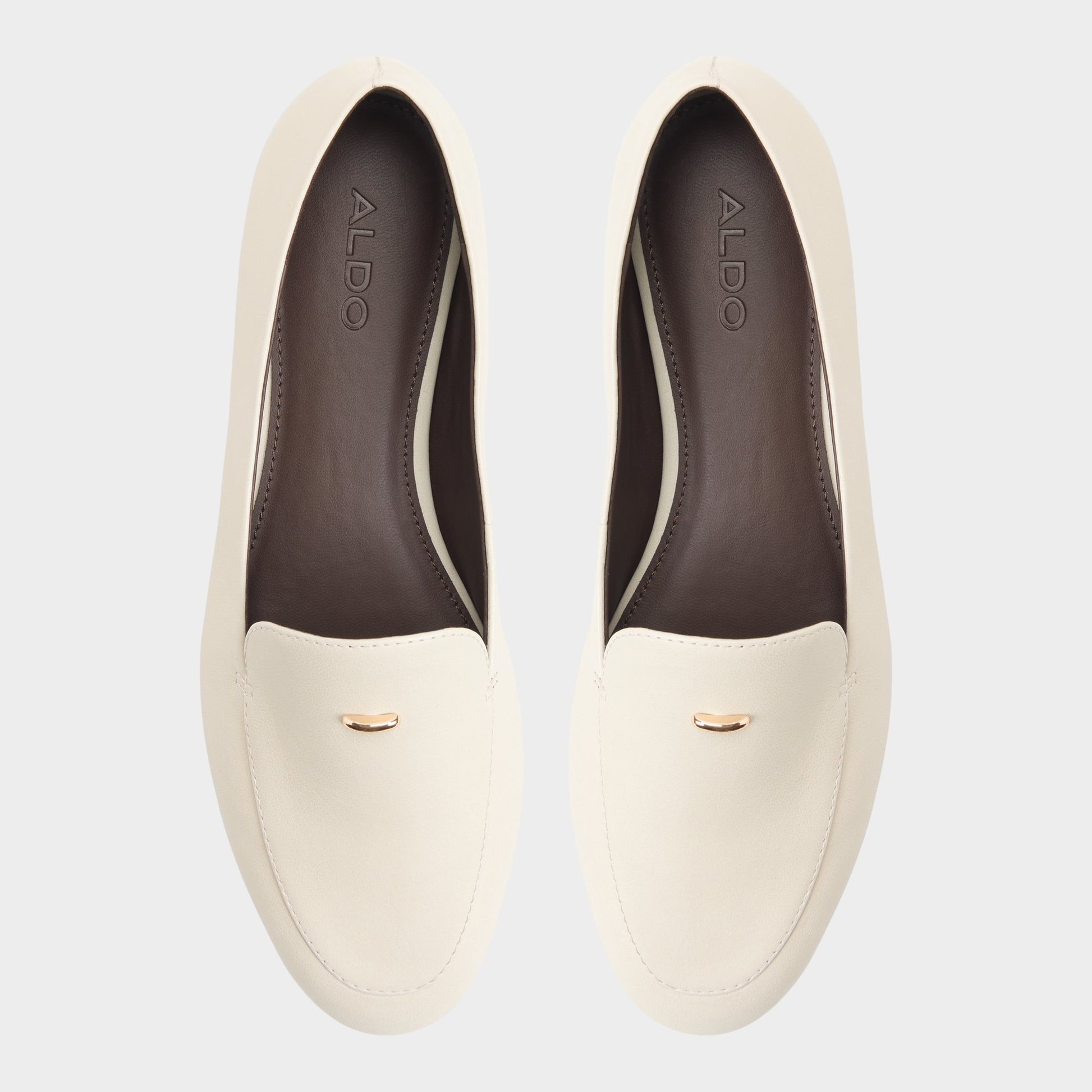Top-down view of the White Daphia Loafer
