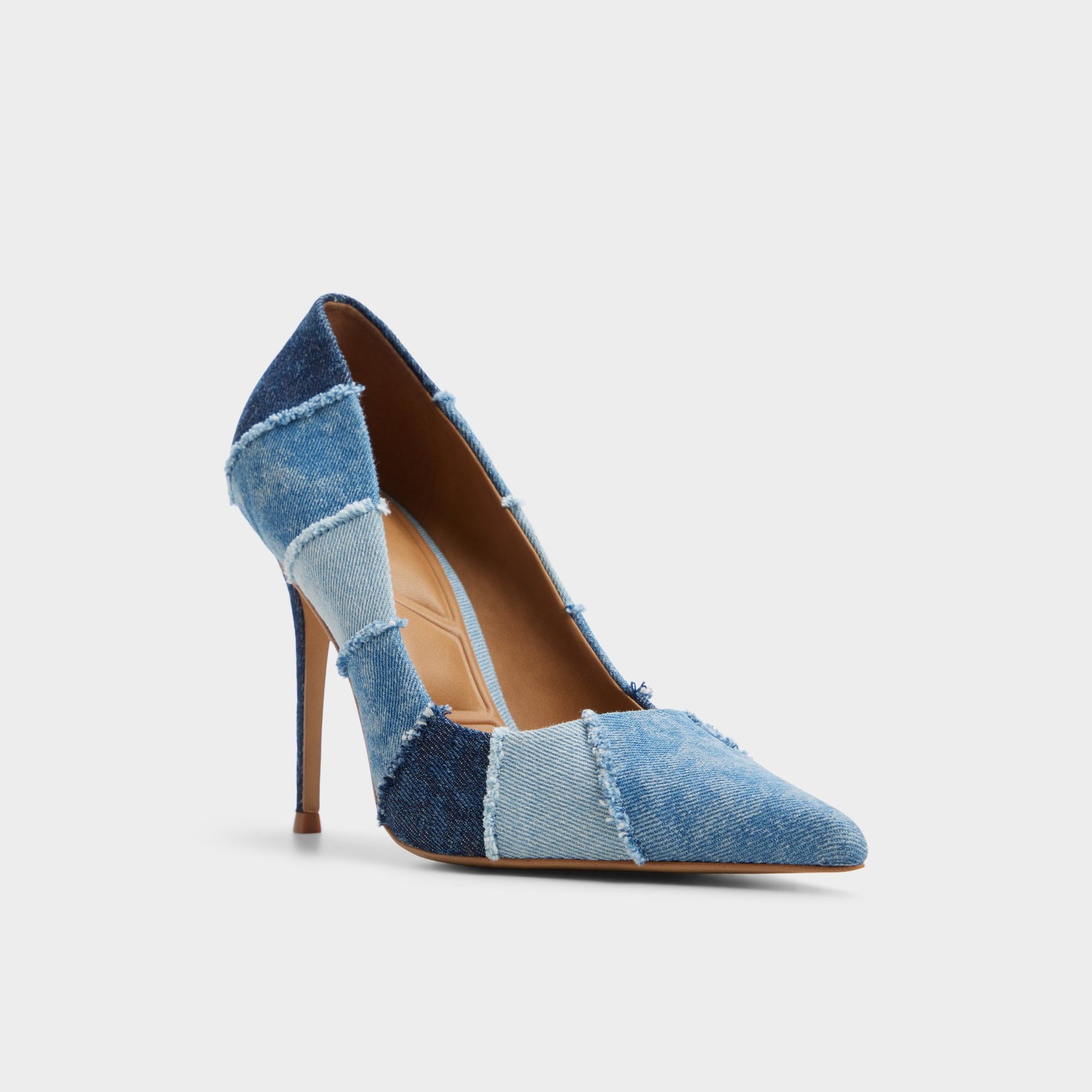 Three-quarter angle of Denim Stasyamix Pump's front side