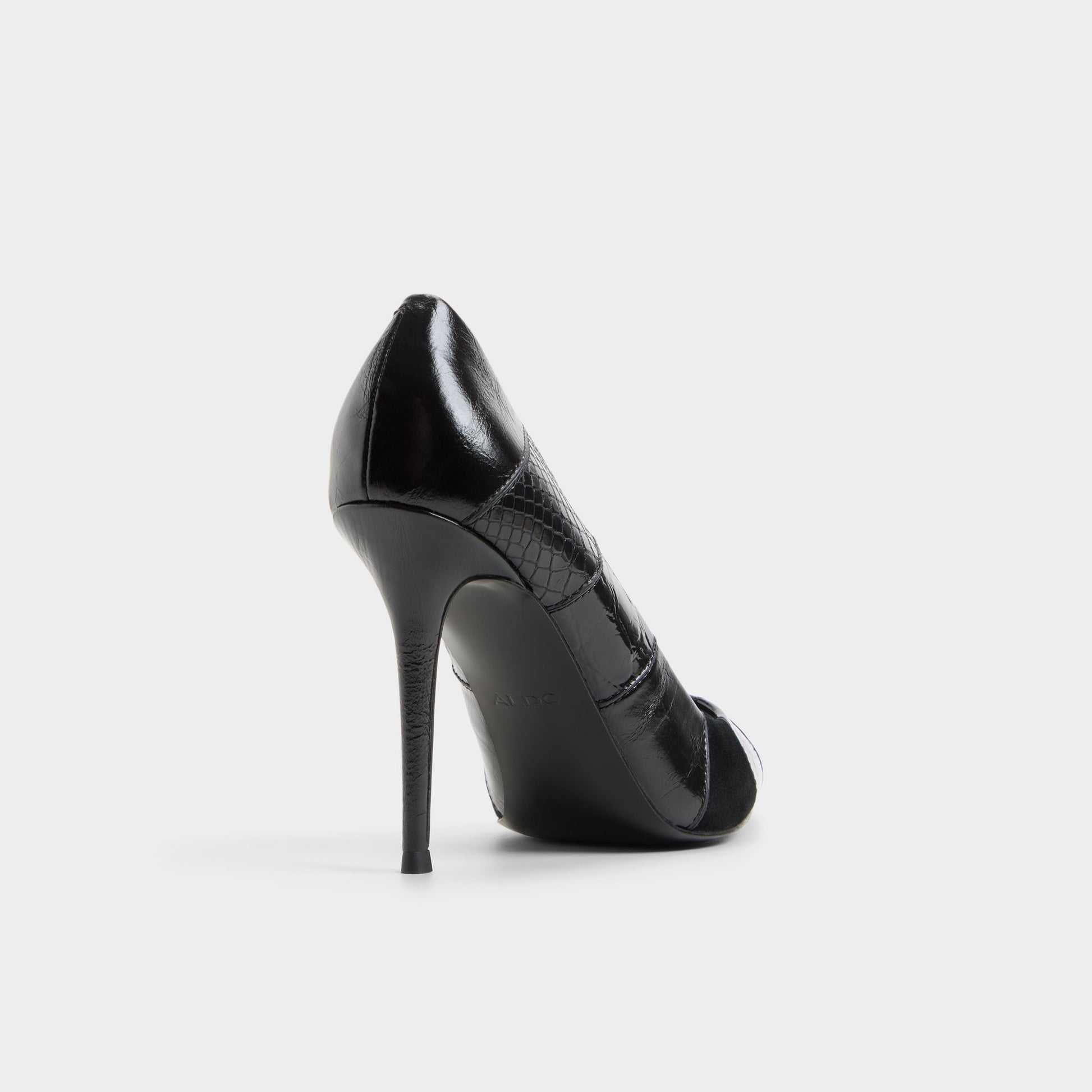 Three-quarter angle of Black Stasyamix Pump's back side