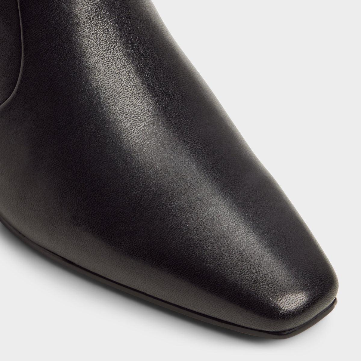 Close-up of the Black Frannie Block heel western boot