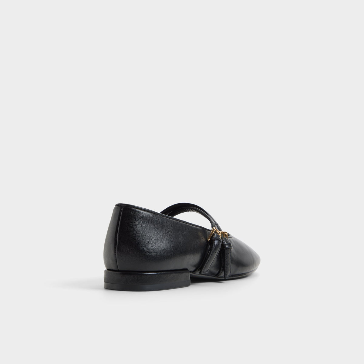 Three-quarter angle of Black Elinora Ballet flat's back side