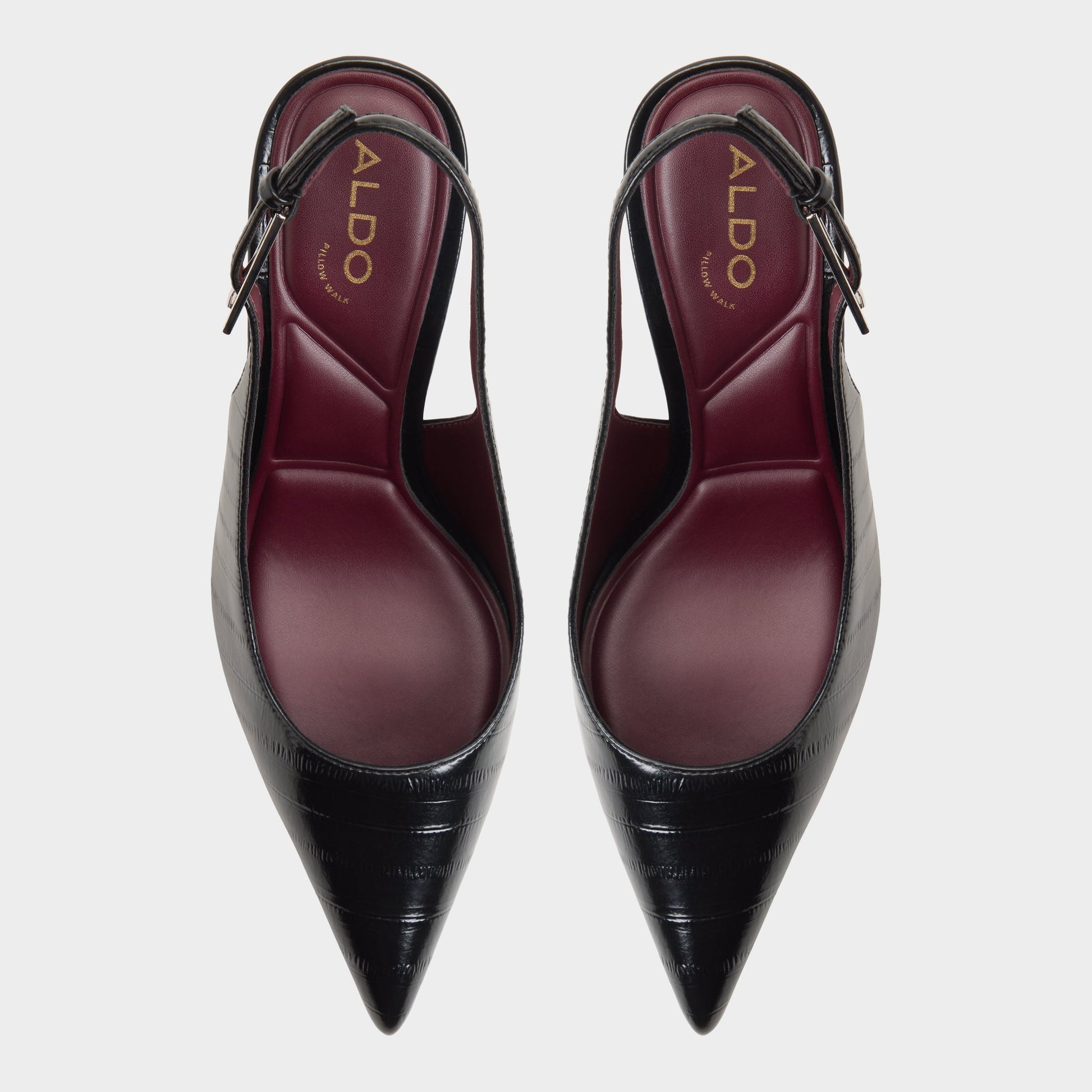 Top-down view of the Black Syliaah Slingback high heel