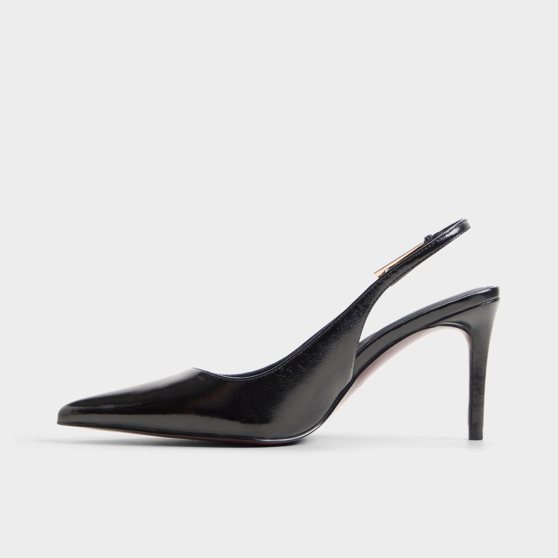 Side view of Black Syliaah Slingback high heel