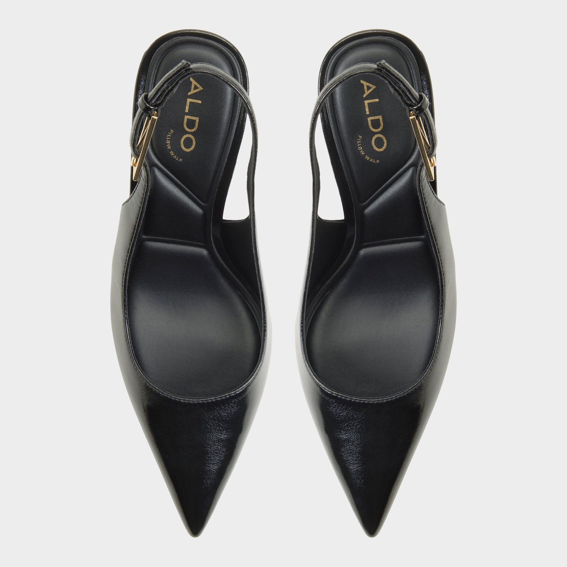 Top-down view of the Black Syliaah Slingback high heel