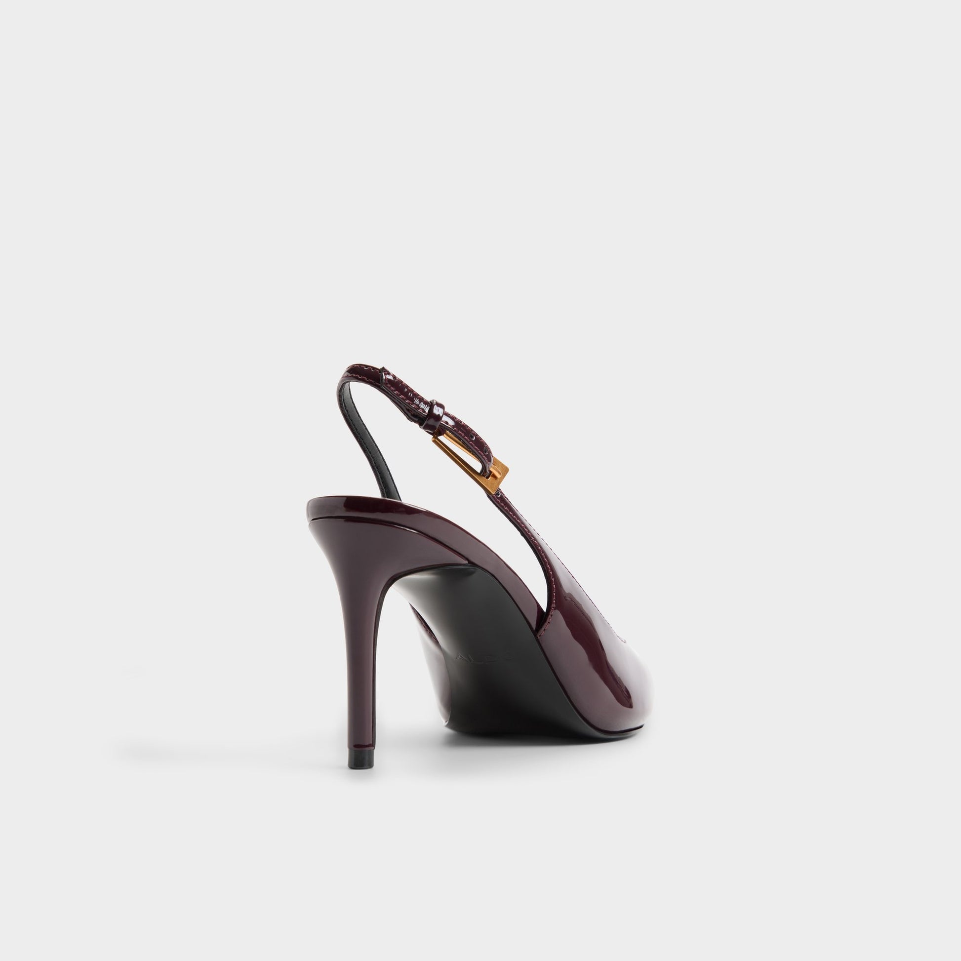 Three-quarter angle of Burgundy Syliaah Slingback high heel's back side