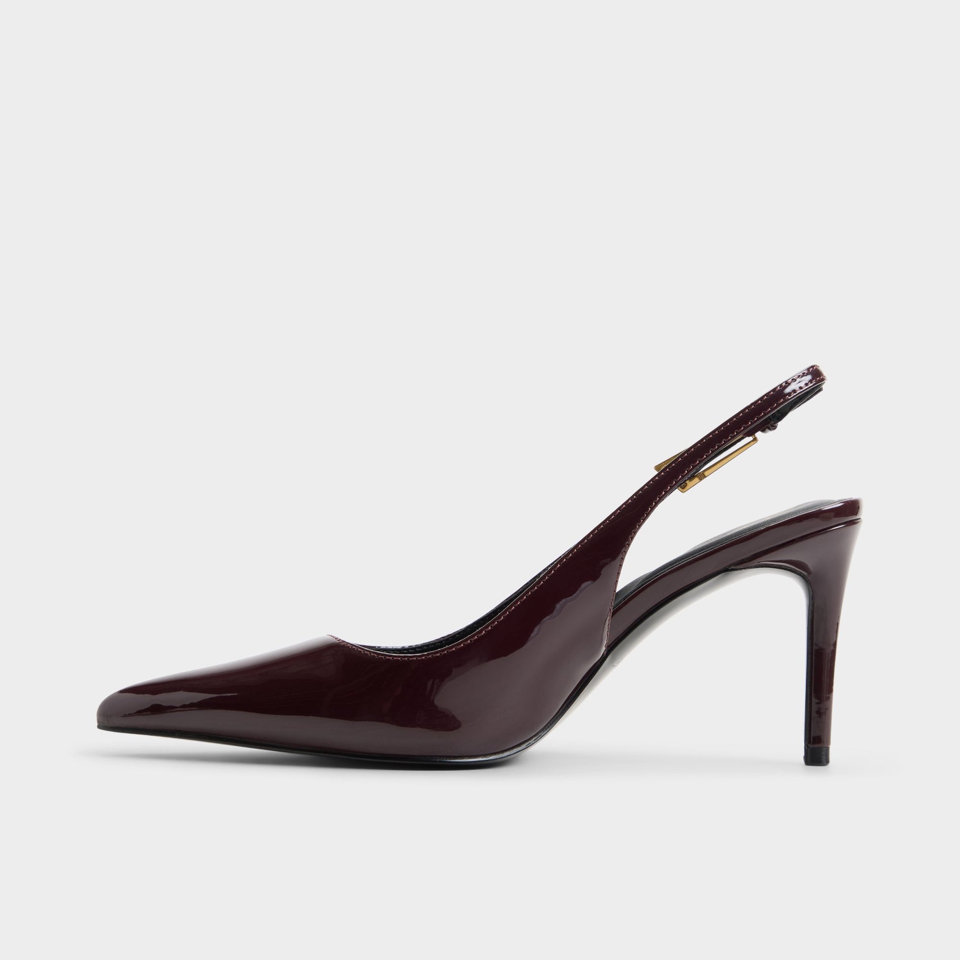 Side view of Burgundy Syliaah Slingback high heel