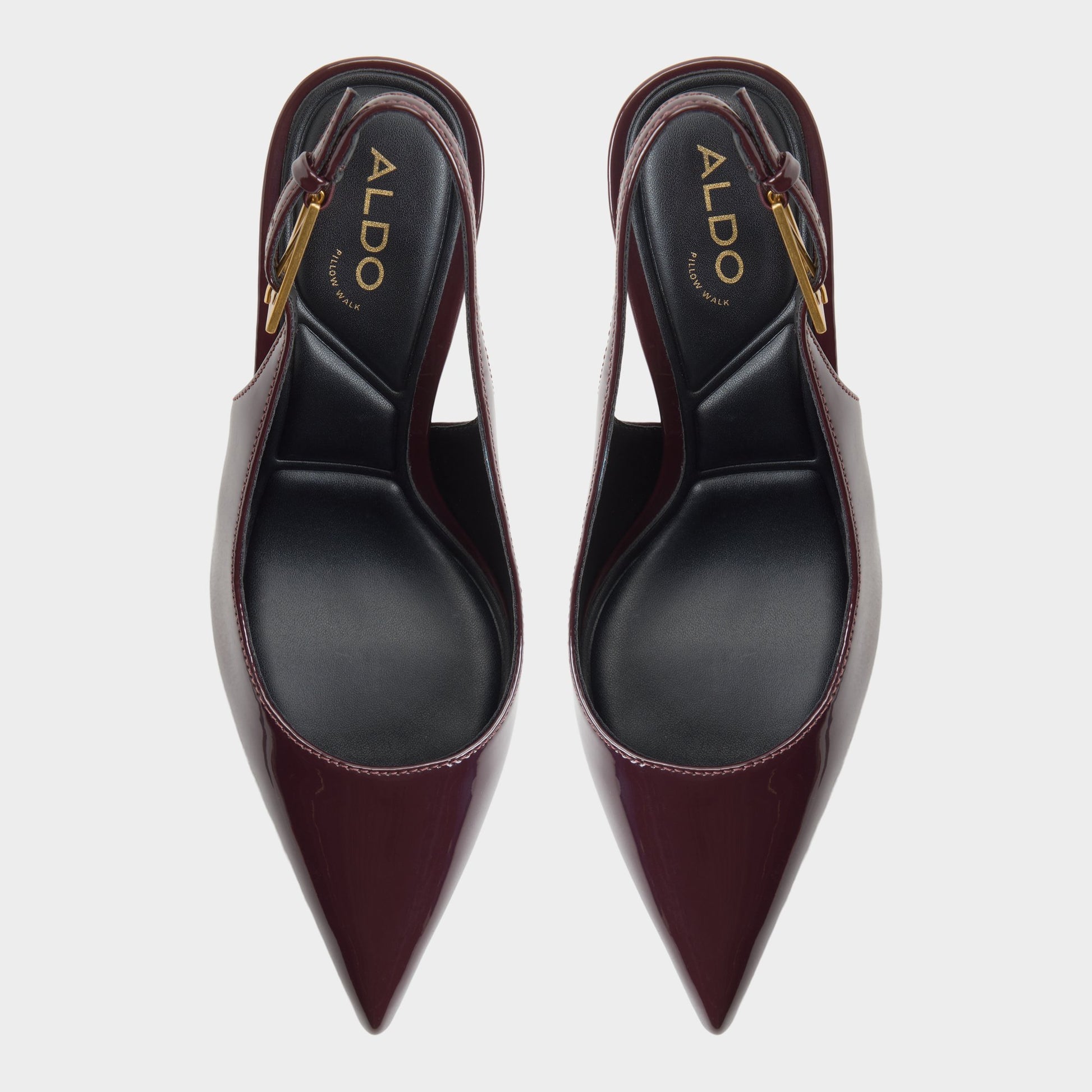 Top-down view of the Burgundy Syliaah Slingback high heel