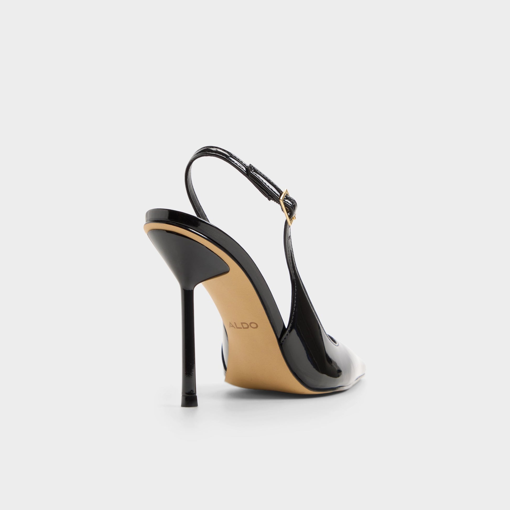 Three-quarter angle of Other black Serrah Slingback high heel's back side