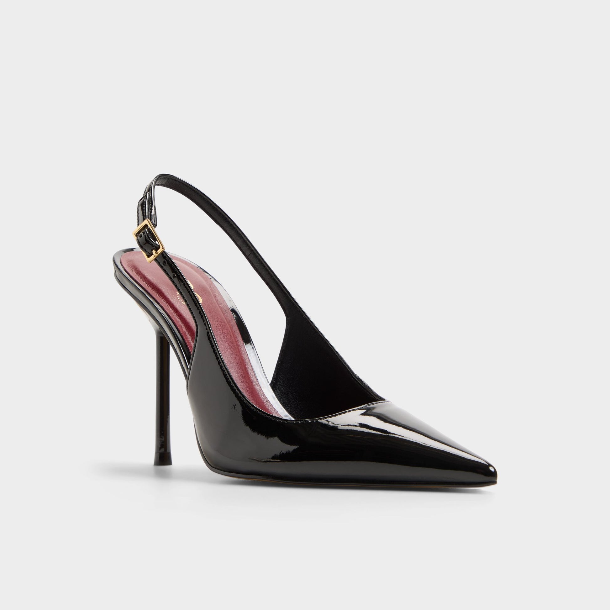 Three-quarter angle of Other black Serrah Slingback high heel's front side