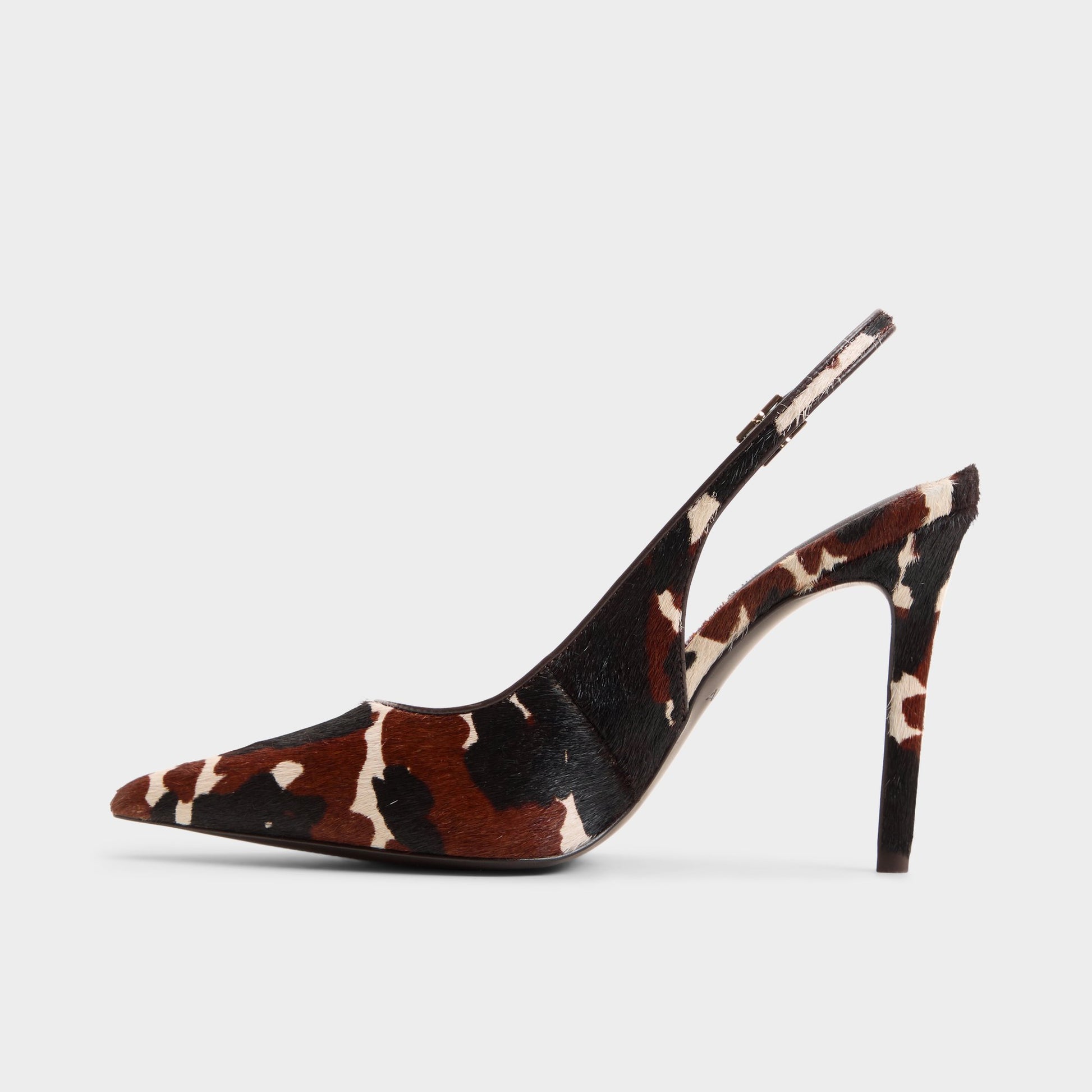 Side view of Open brown Stessysling2.0 Slingback high heel