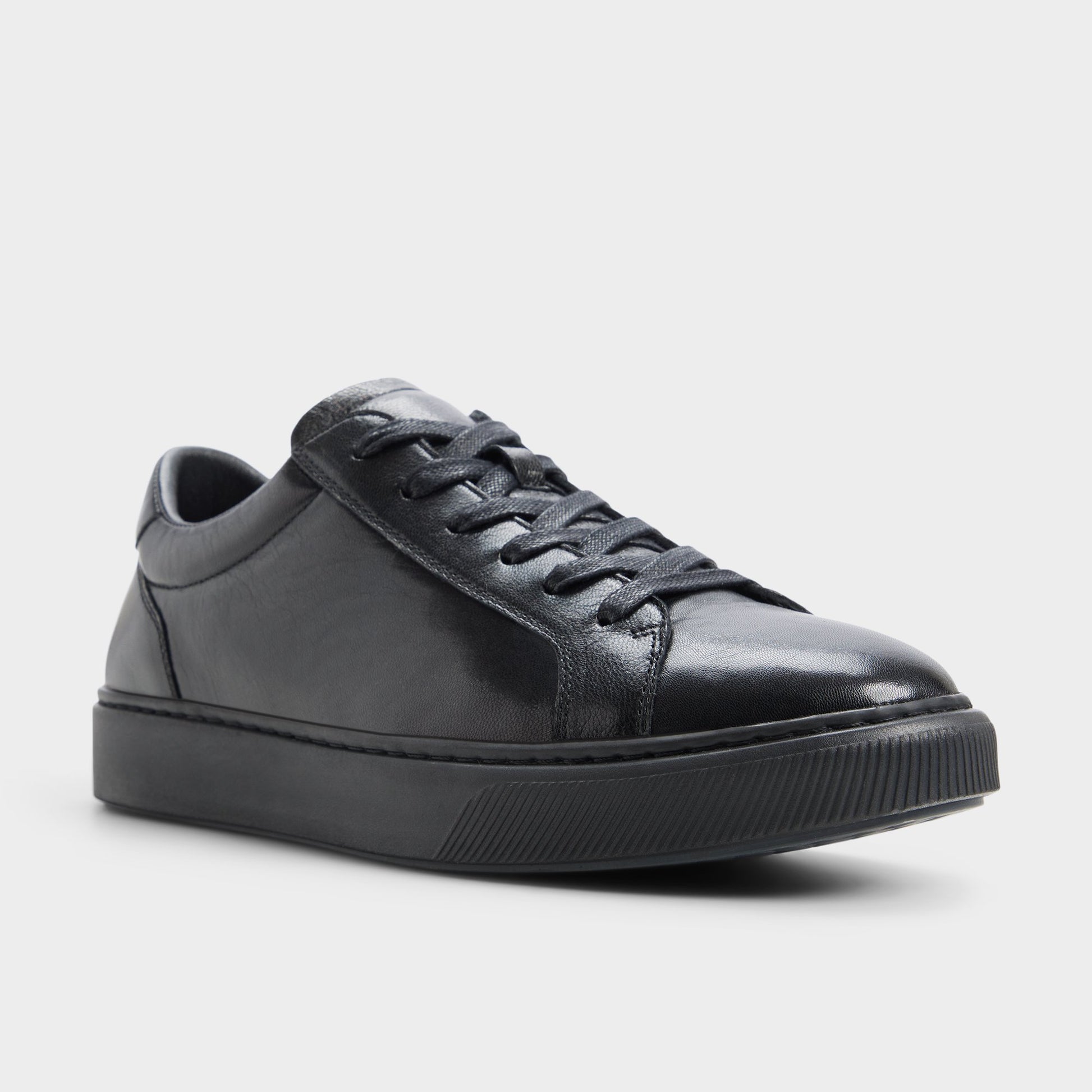 Three-quarter angle of Black Garett Low top sneaker's back side