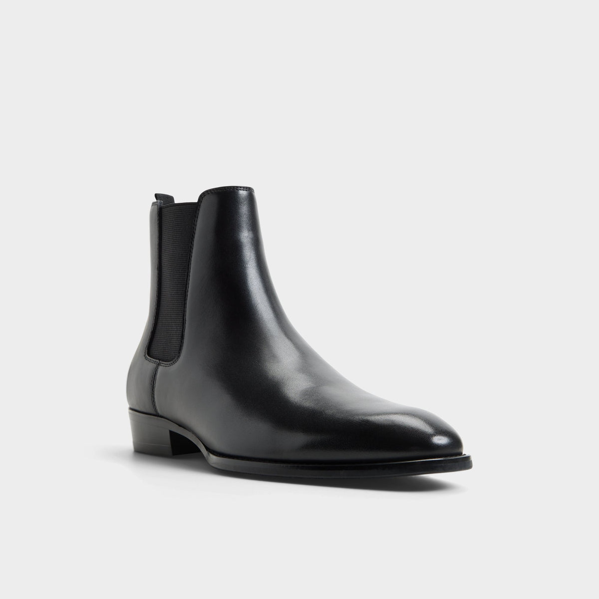 Three-quarter angle of Black combo Bert Chelsea boot's front side