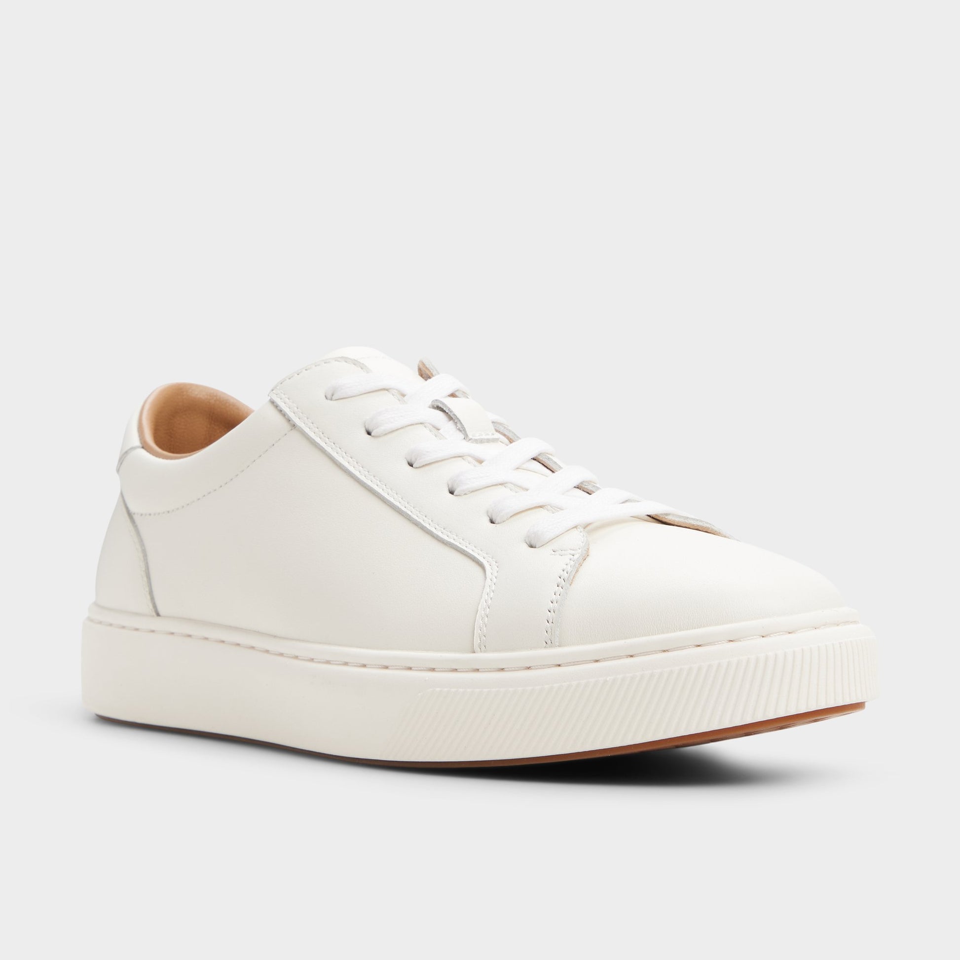 Three-quarter angle of White Garett Low top sneaker's back side