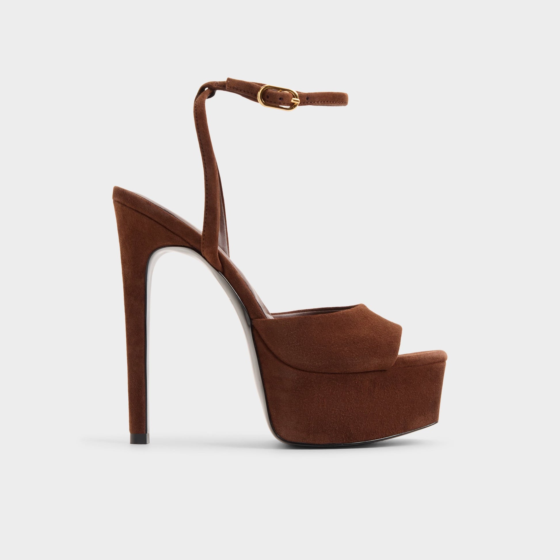 Main View of Dark brown Thalie Strappy heeled sandal for Womens