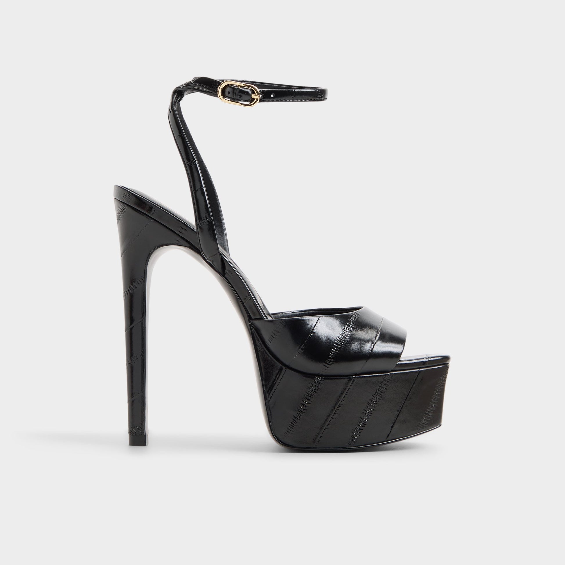 Main View of Black Thalie Strappy heeled sandal for Womens