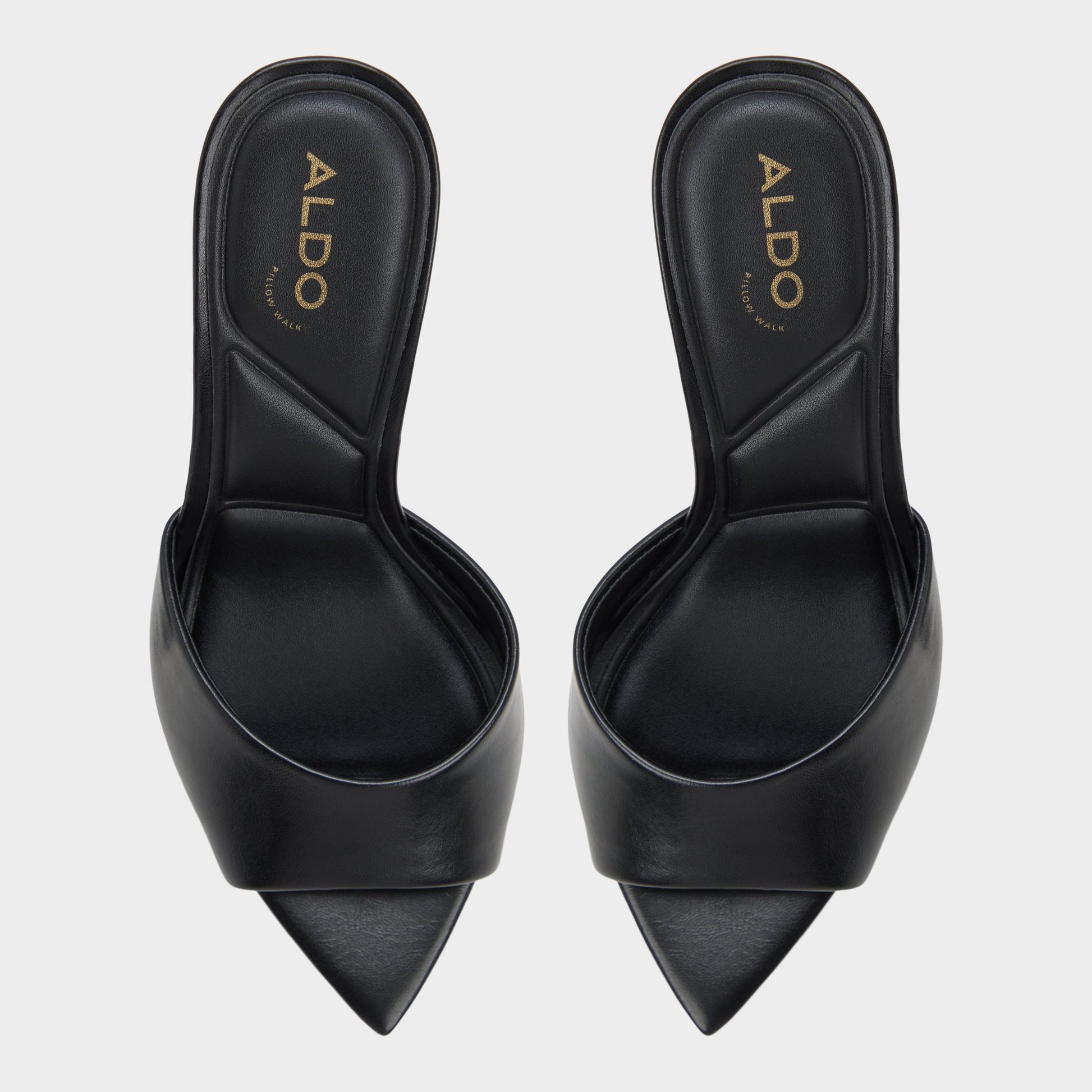 Top-down view of the Open black Anniebrilden Heeled mule