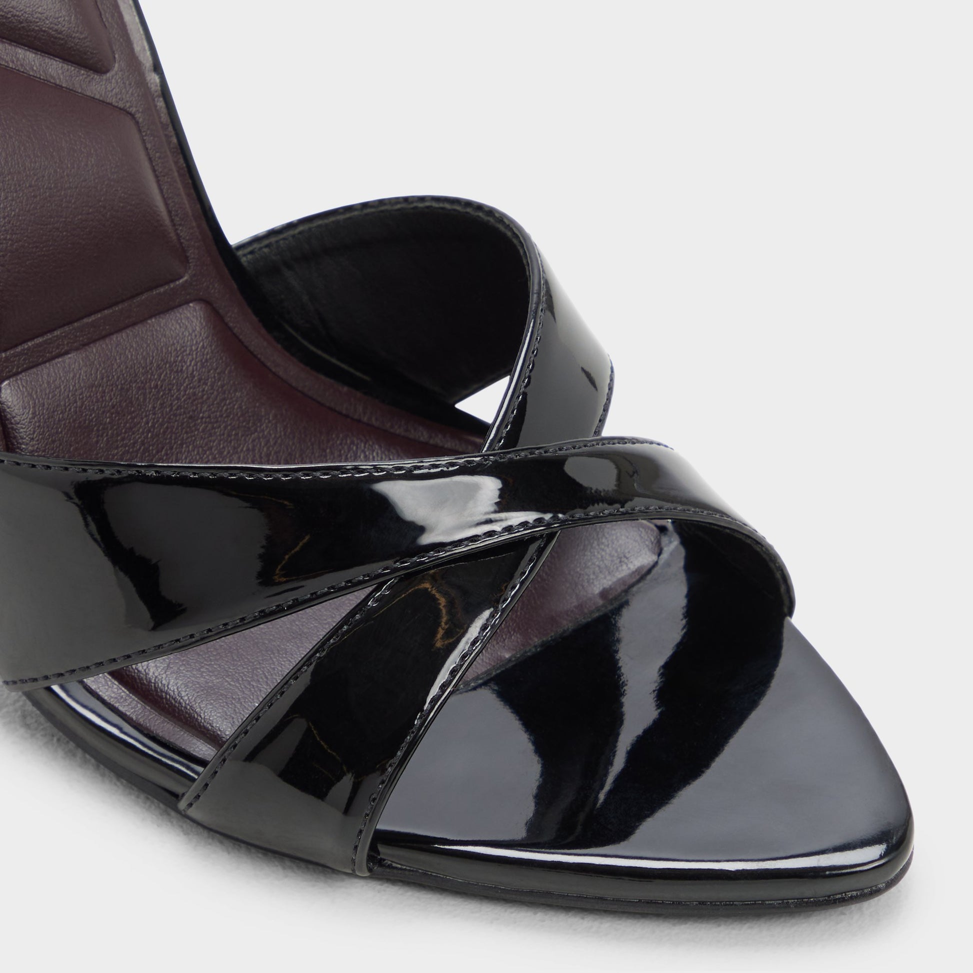 Close-up of the Black Amandah Heeled mule