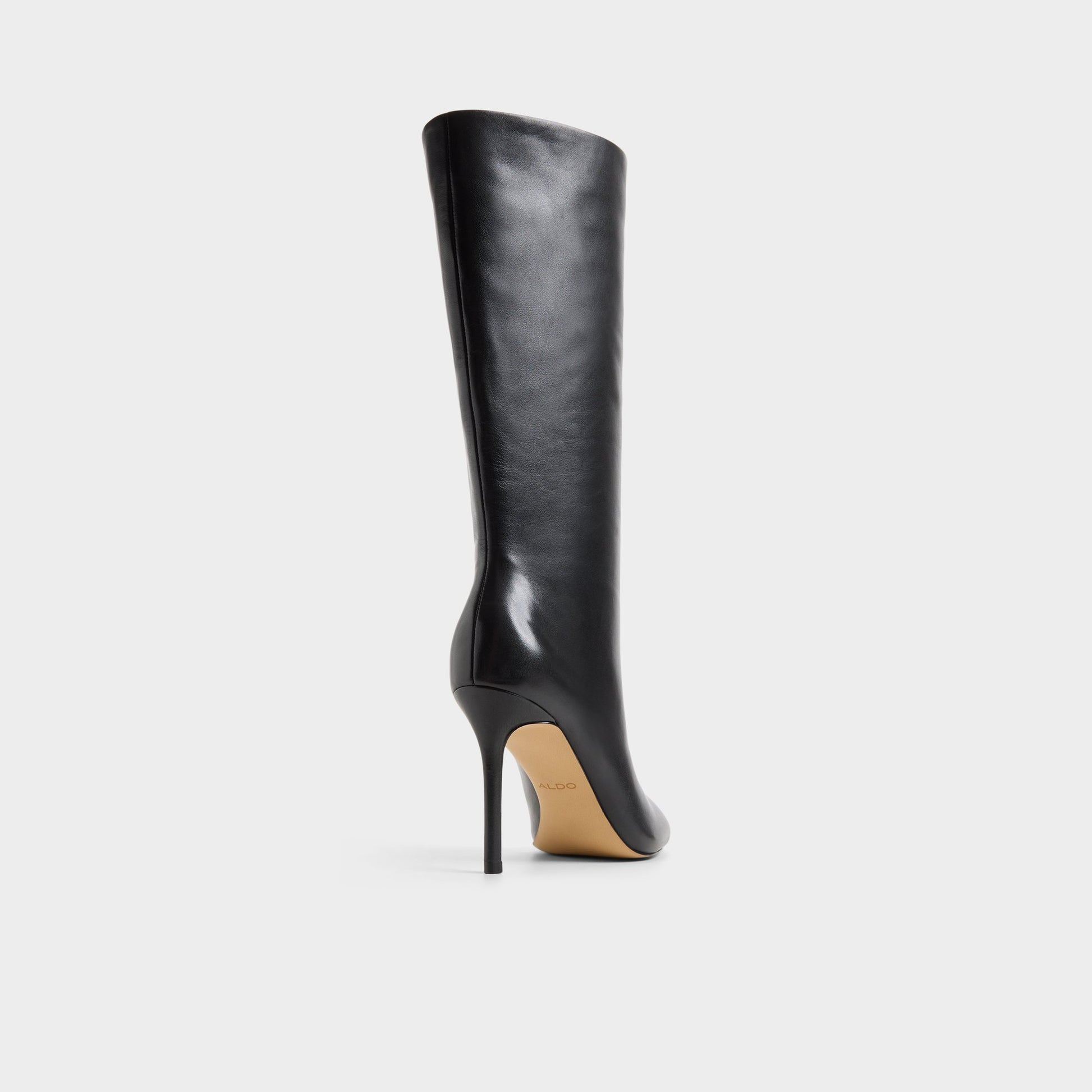Three-quarter angle of Black Zohey Mid-calf boot's back side