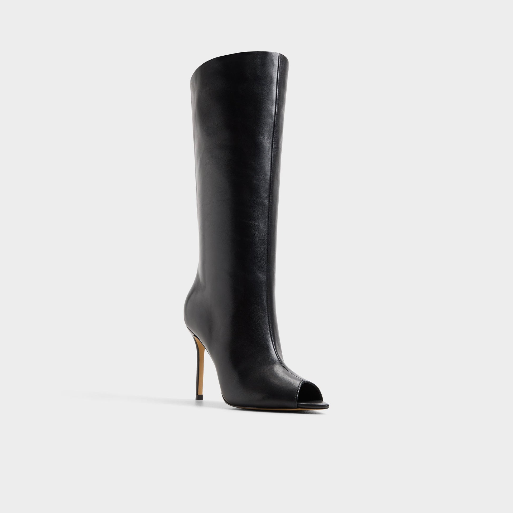 Three-quarter angle of Black Zohey Mid-calf boot's front side