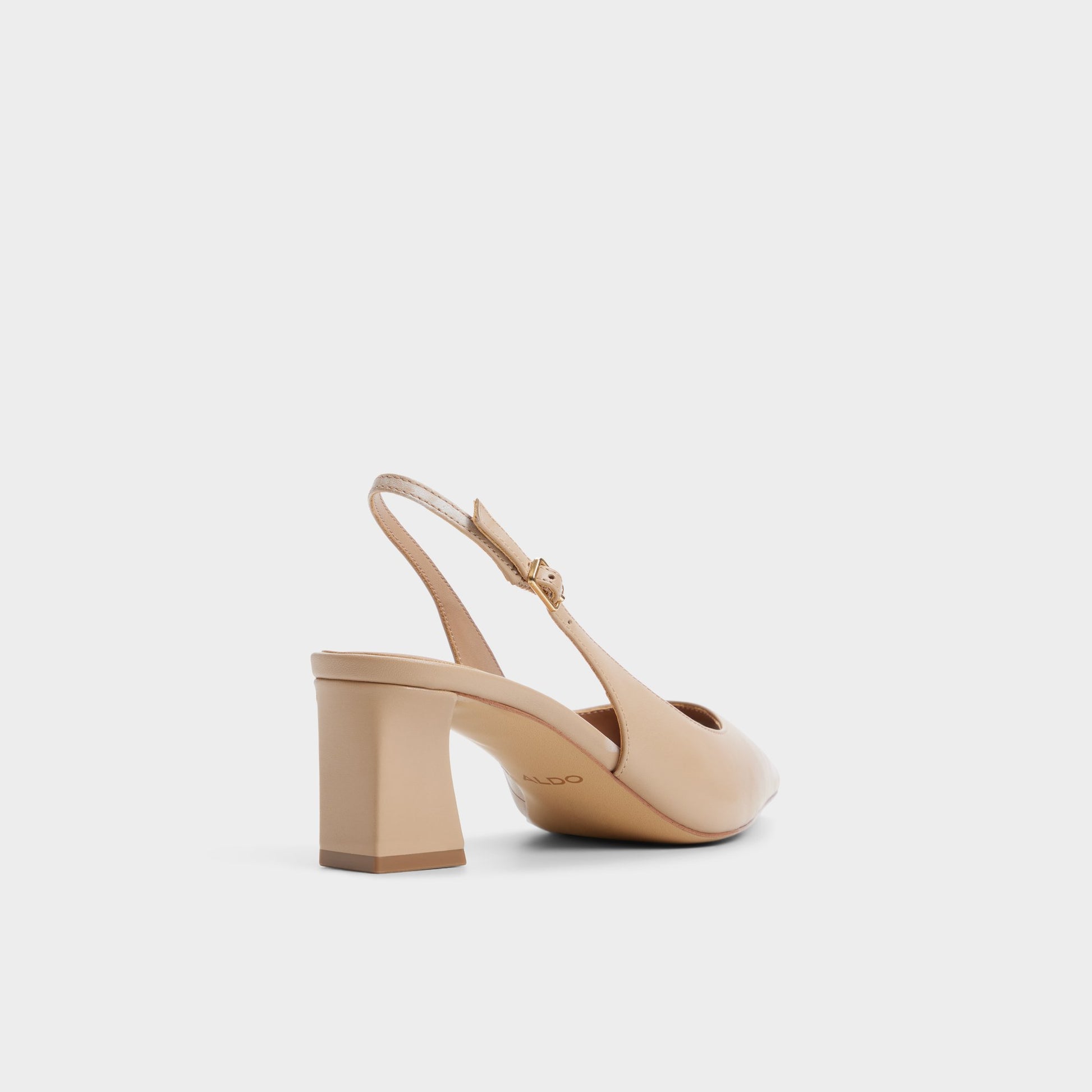 Angle de trois quarts de l'arrière de Beige Alicieaa Talon haut à bride arrière
