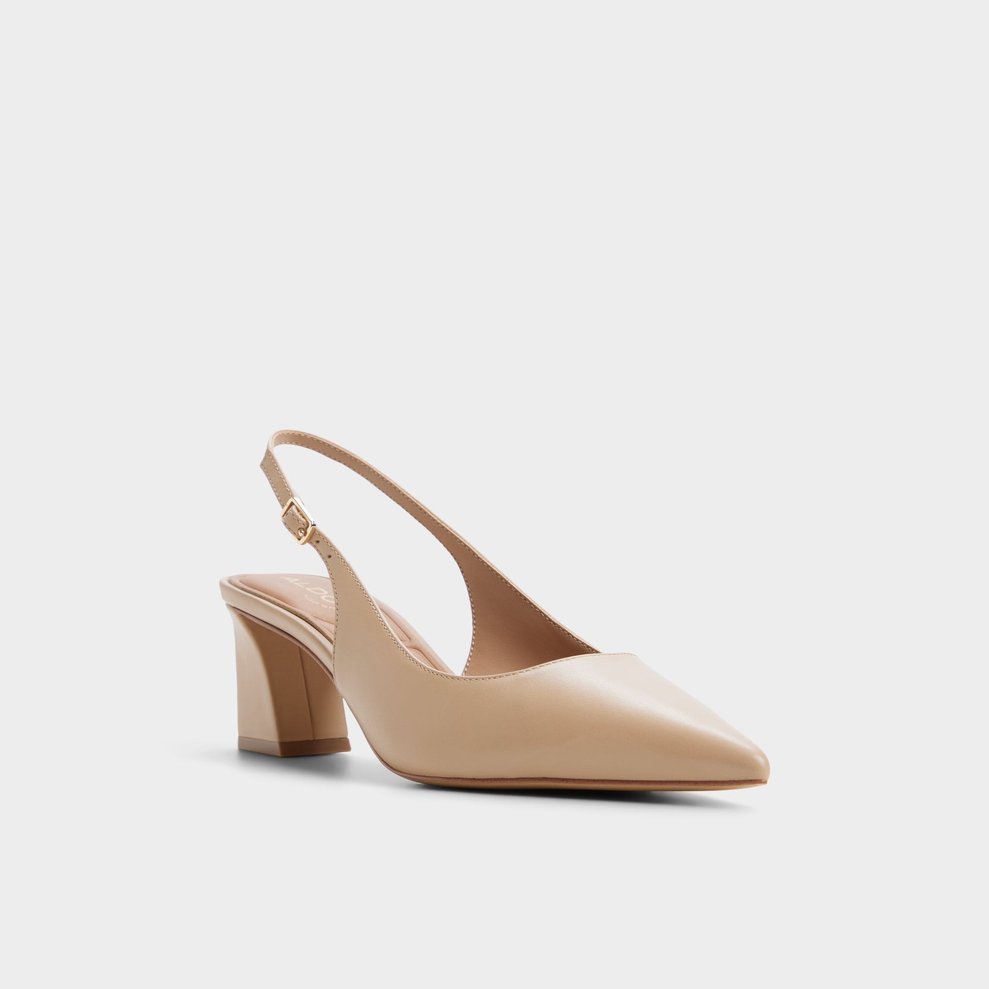 Angle de trois quarts de la face avant de Beige Alicieaa Talon haut à bride arrière