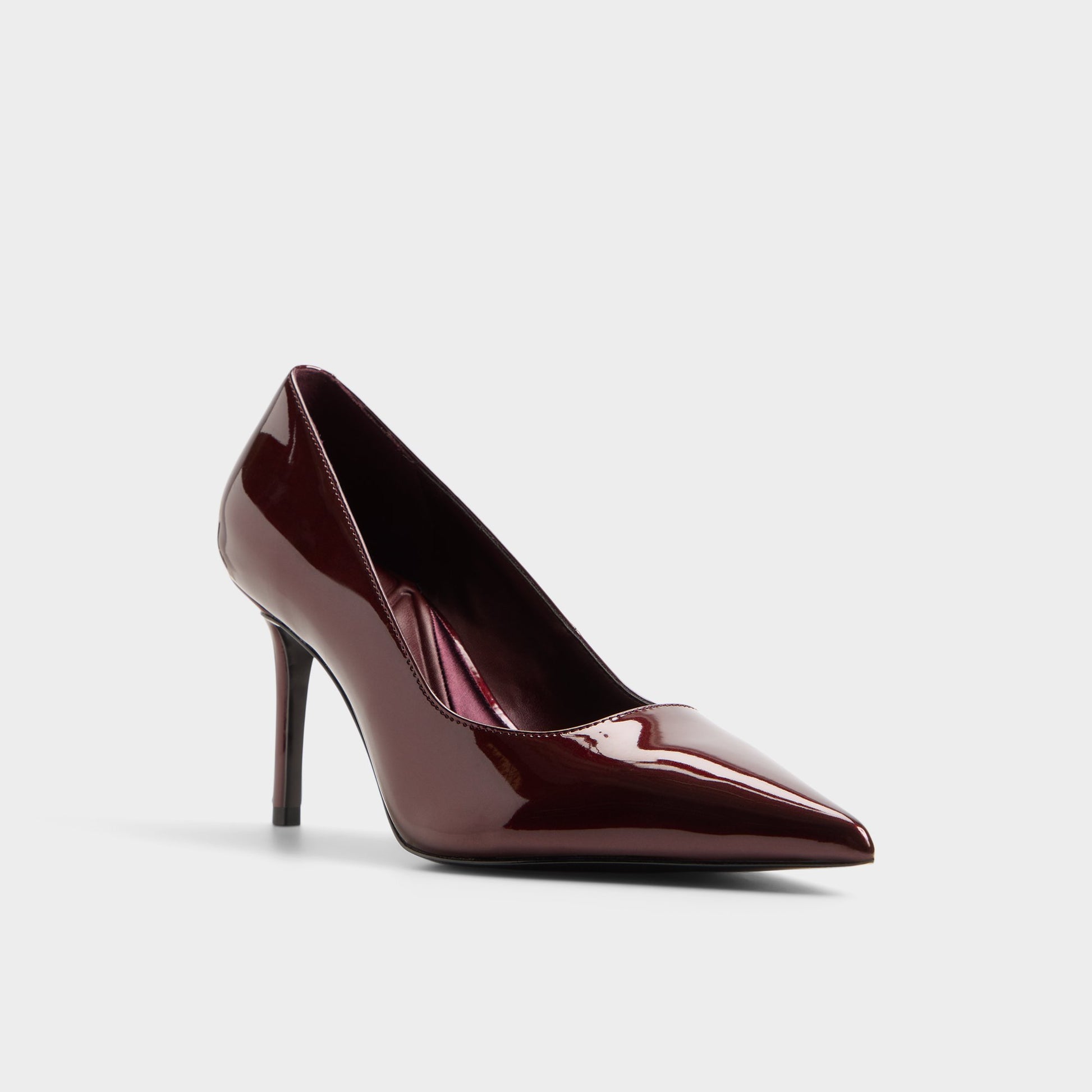 Three-quarter angle of Dark brown Somaya Pump's front side
