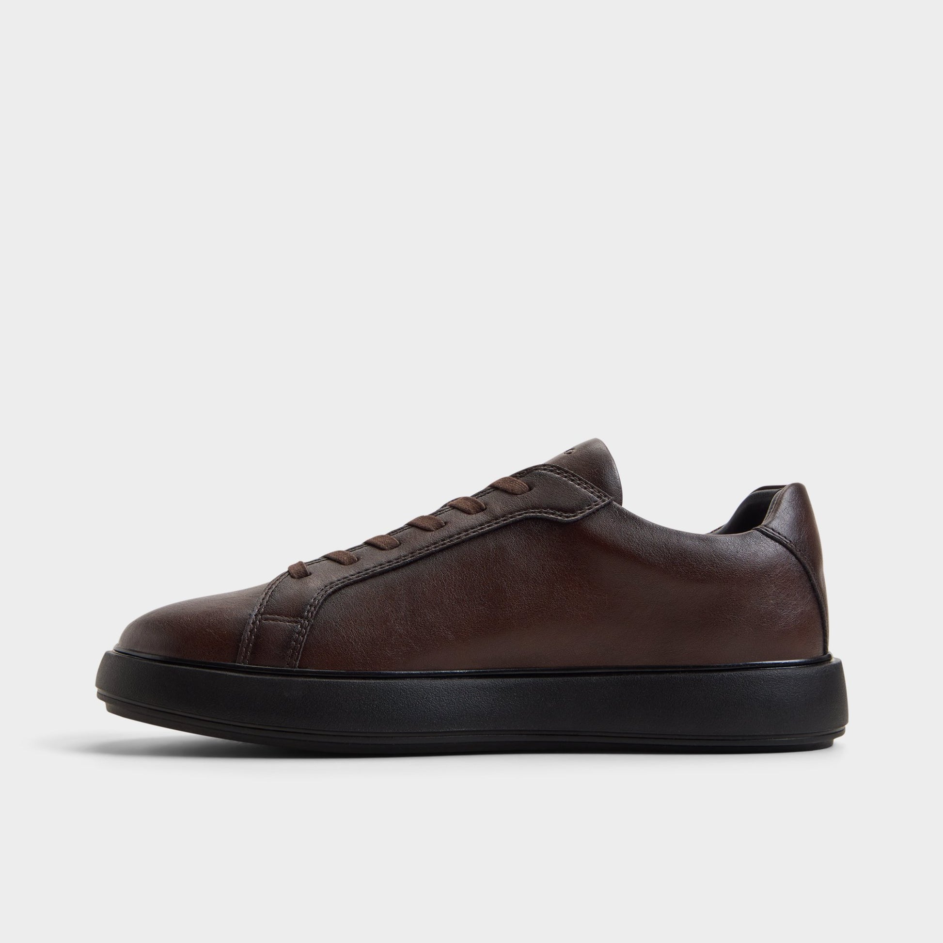 Side view of Dark brown Elloi Low top sneaker